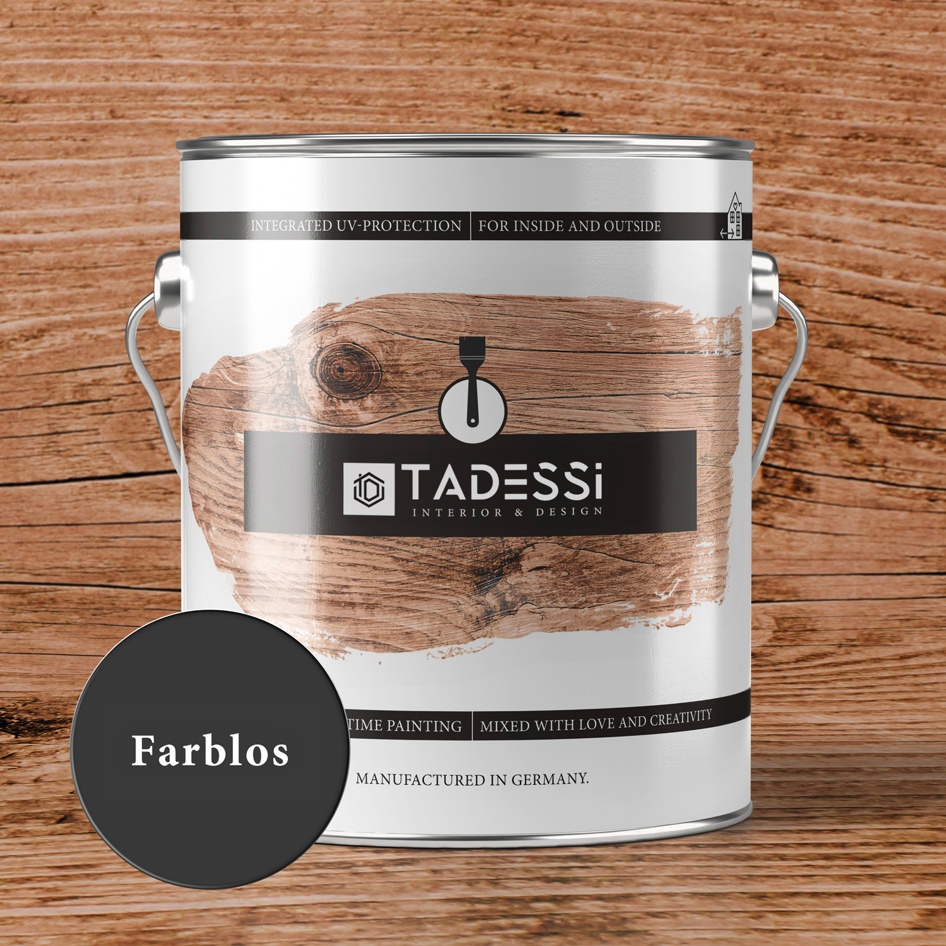 Tadessi Holzlasur Farblos 2,5l Lösemittelfrei Innen- und Außenbereich Seidenglänzend