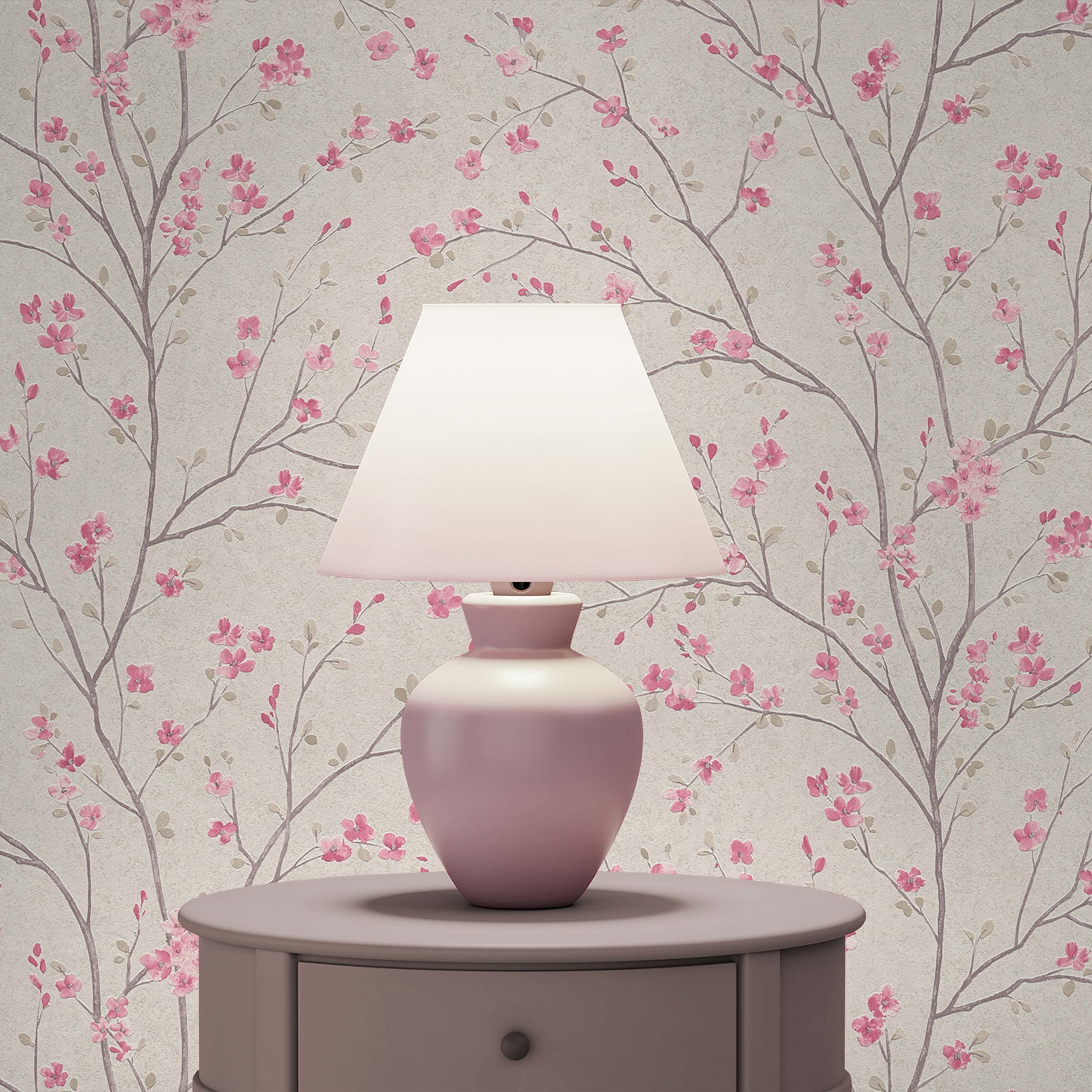 Tapete Wald und Blätter Salvatore M1-No.643 Vliestapete Rosa Weiß Blumentapete