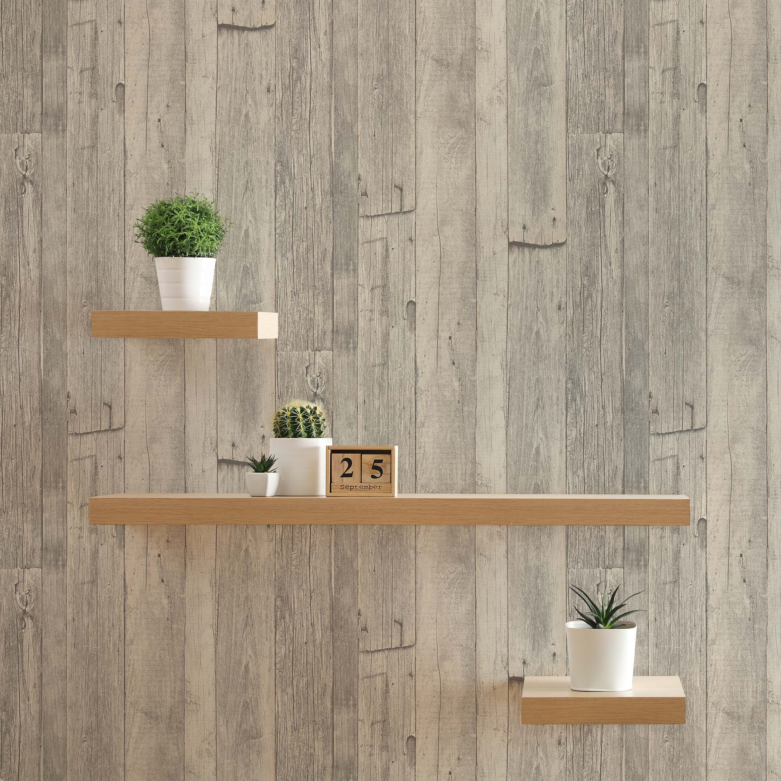 Tapete Holz Gianluca M1-No.916 Vliestapete Grau Beige Landhaus Tapete in Holzoptik