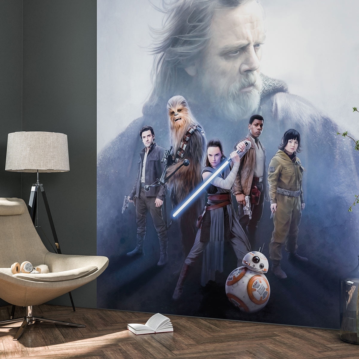 Carta da parati fotografica Komar Star Wars Last Hope 250 x 200 cm Carta da parati con stampa digitale Tessuto non tessuto Jedi Battle Luke Rebels