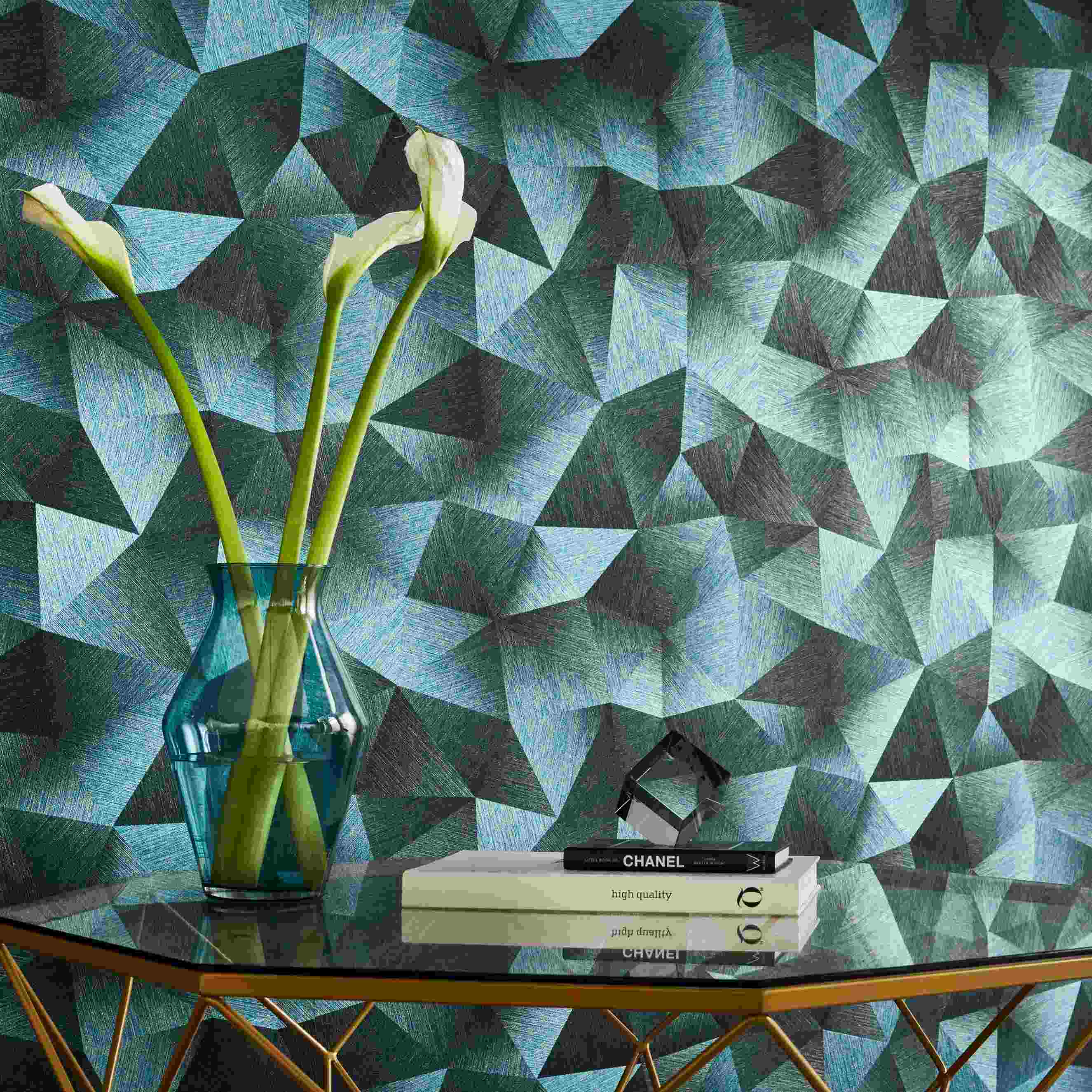Erismann Fashion for Walls 3 | 1021619 | Vliestapete 3D Optik | 0.53 m x 10.05 m | Türkis
