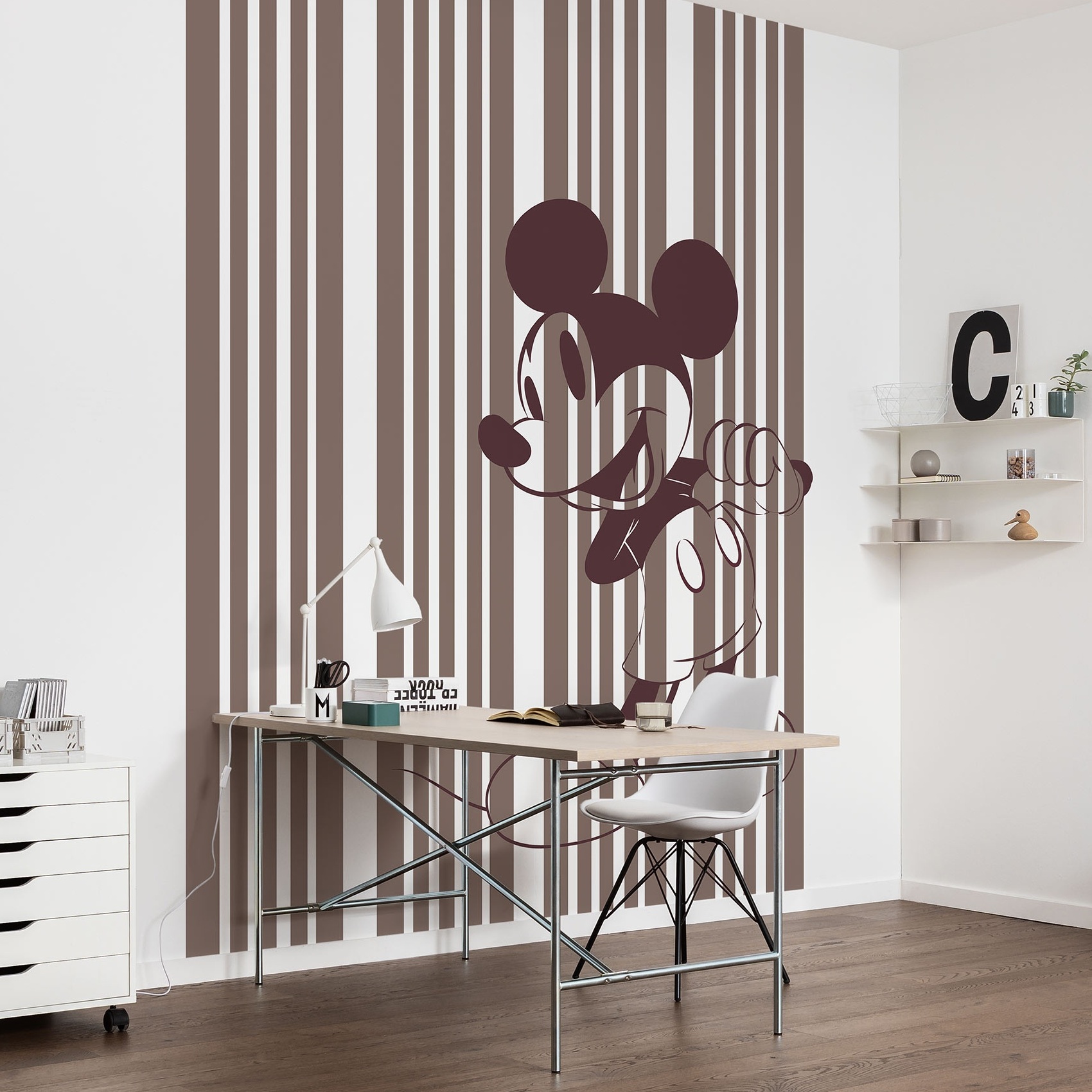 Komar Fototapete Disney Micky Tone-on-Tone 250 x 200 cm Vlies Micky Tone-on-Tone Micky Maus Streifen