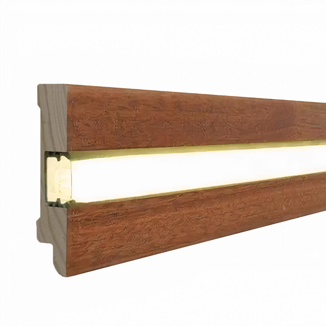 Licht Fußleiste Echtholz furniert lackiert dunkel braun 16 x 60 x 2500 mm by PROVISTON