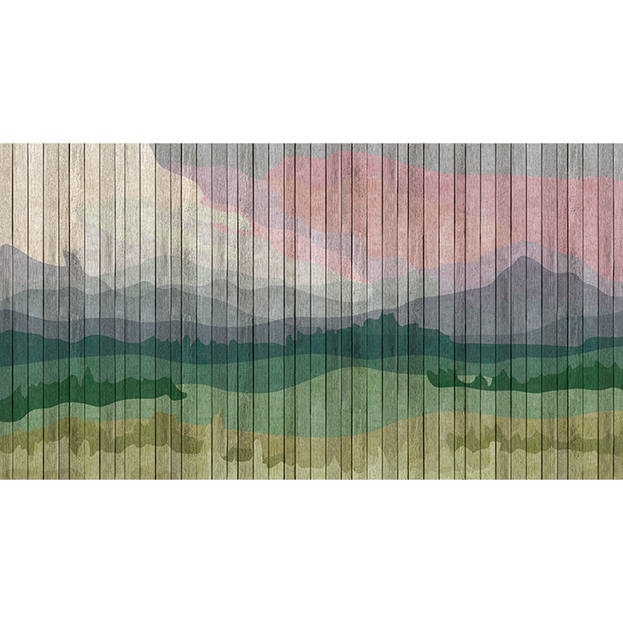 Tadessi Fototapete Landschaft M1-No.60891 Digitaldruck Tapete Bunt - Holzoptik Berge