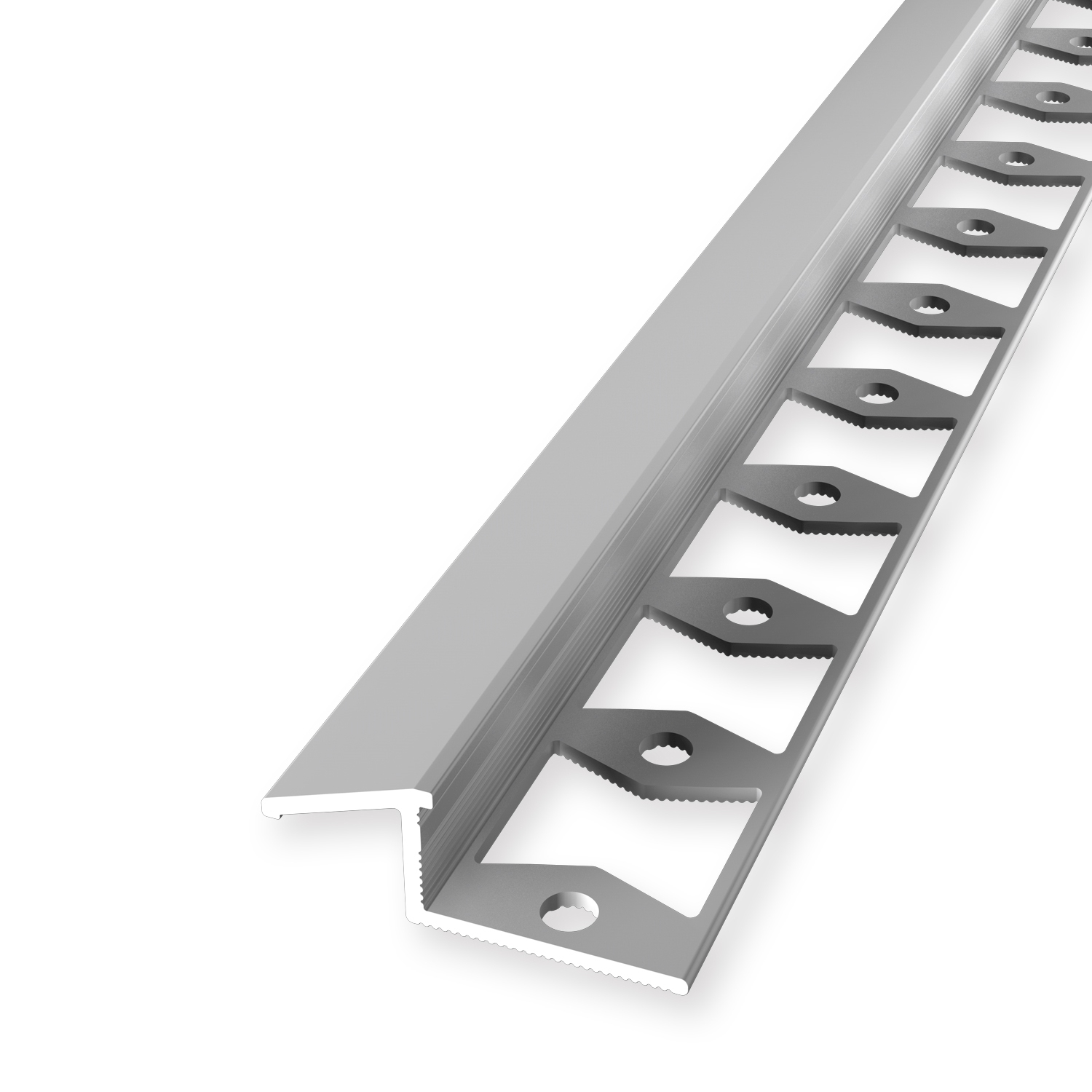Küberit Silber Anpassungsprofil 10 X 13 X 2500 Mm Einfasshöhe 6-10 Mm Alu Ausgleichsprofil Rampenprofil