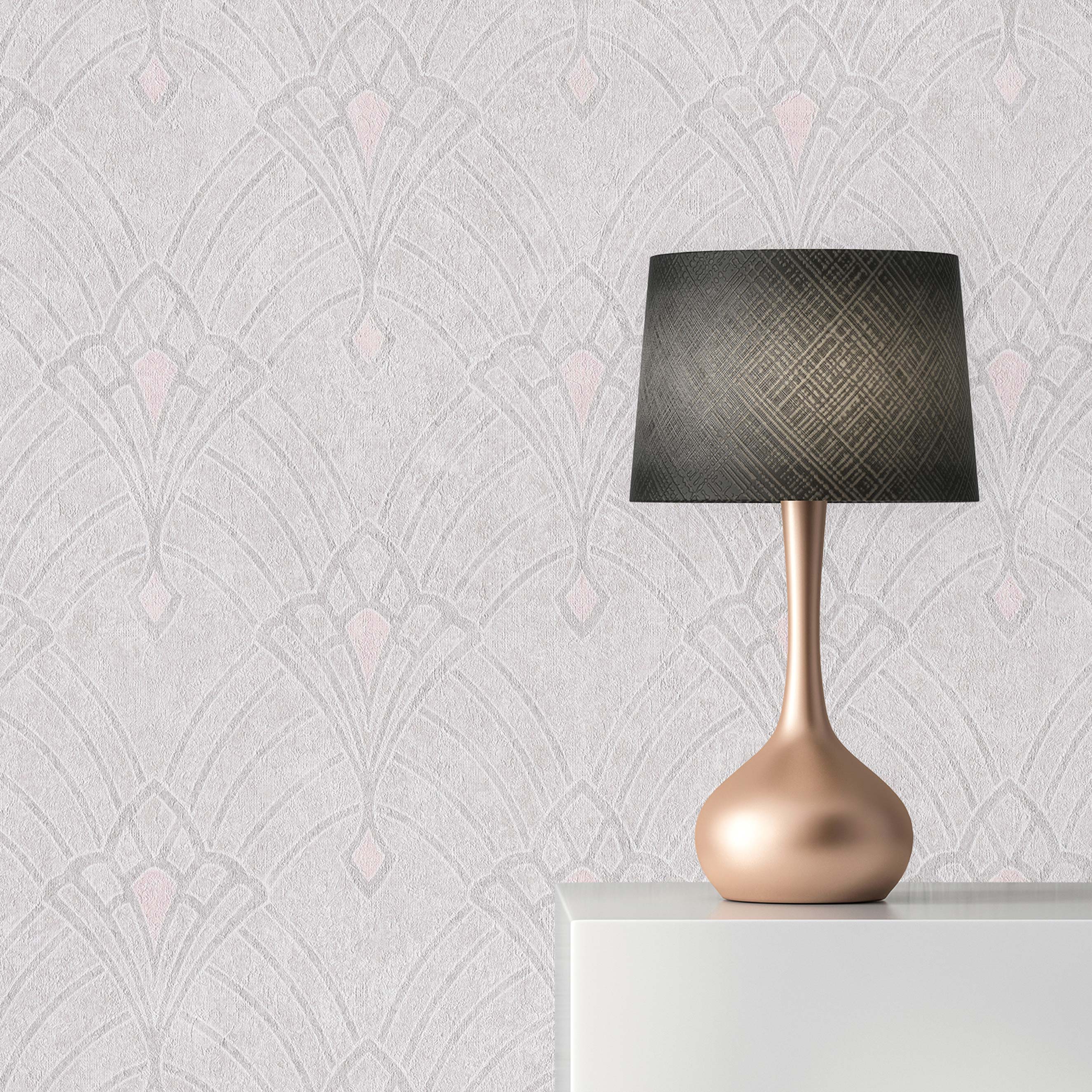 Tapete Art Deco M1-No.701 Vliestapete Creme Rosa Orientalische Tapete