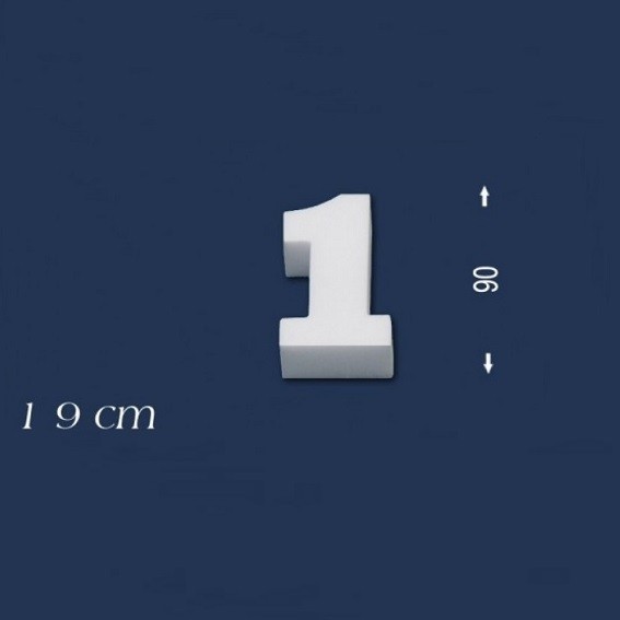 Wiesemann | Chiffre déco "1" | Polystyrène | Hauteur : 90 mm | Chiffre en polystyrène | Chiffre en 3D