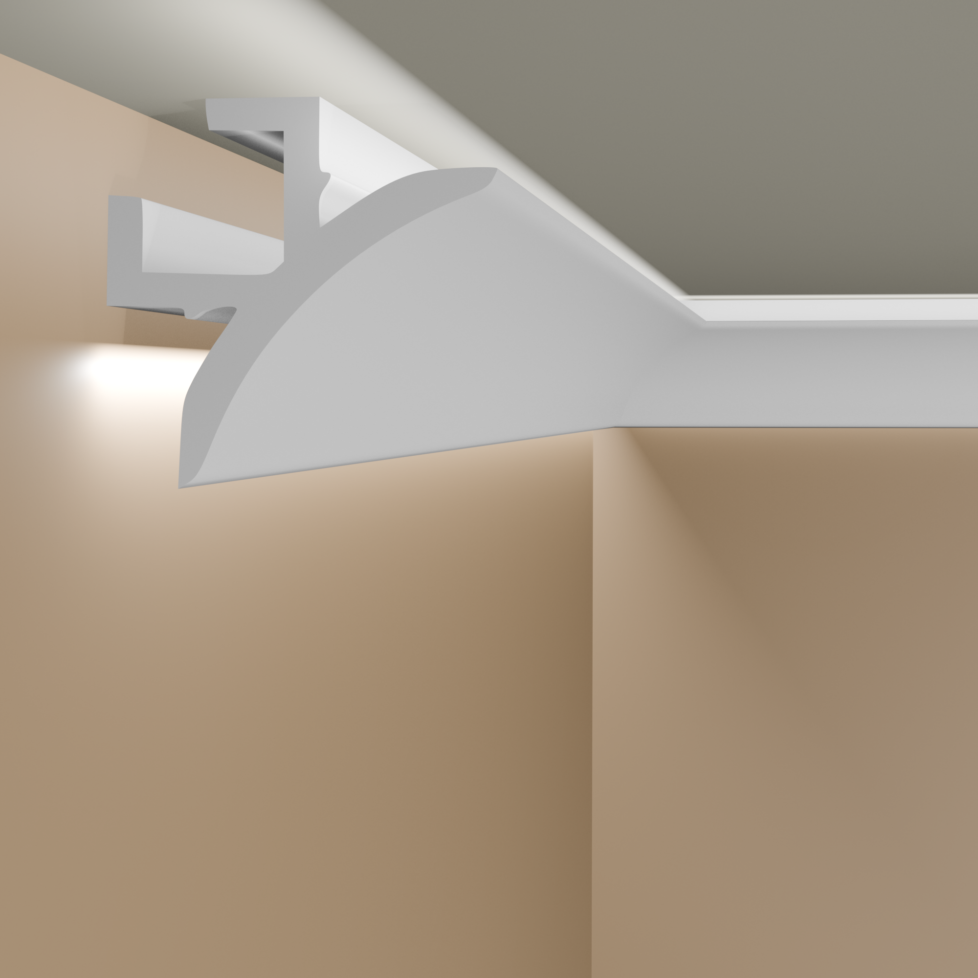 Mardom Lichtleiste "QL002" PolyForce 86 x 86 x 2000 mm Weiß Deckenleiste Stuckleiste