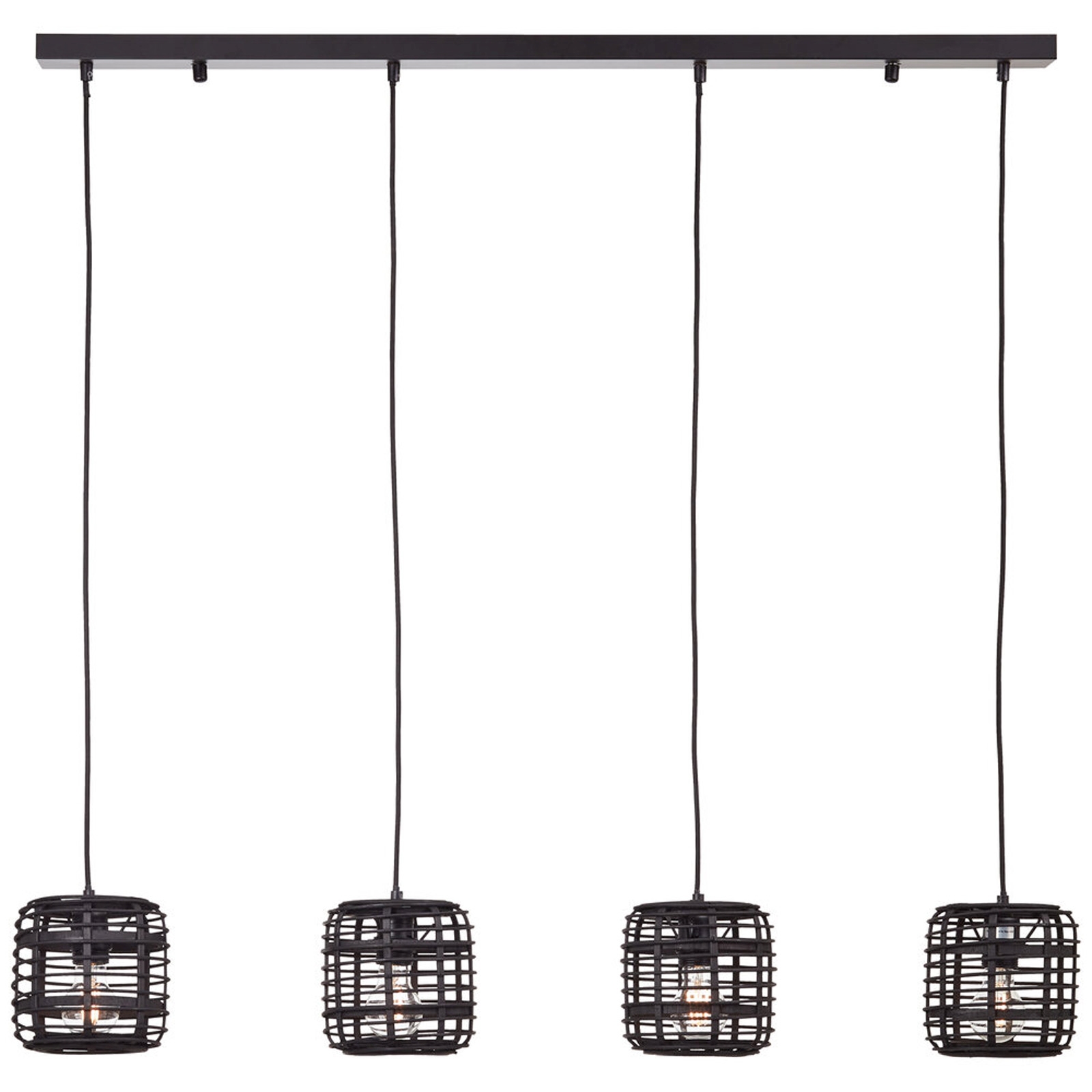 Pendelleuchte 106 x 16.5 x 110 cm Braun Bambus Pendellampe Zylindrisch Natürlich Boho Harmonisch