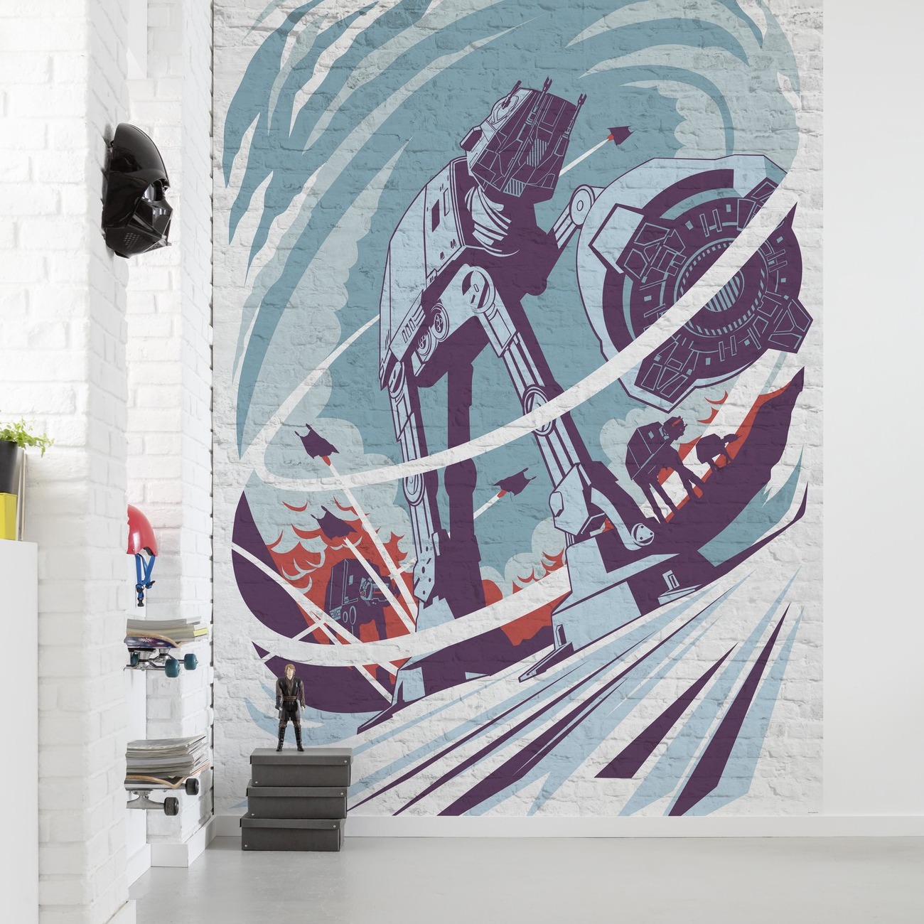 Komar Papier Peint numérique Photo sur Intissé Star Wars Bataille de Hoth Béton 280 x 200 cm