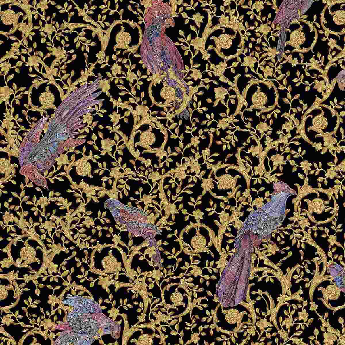 Design Tapete Versace 4 | No. 10207 | Vliestapete Vogeltapete | 0.70 m x 10.05 m | Gold