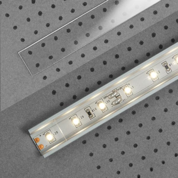 Klick Abdeckung für LED Alu Profil Typ "A" Acryl Abdeckung indirekte Beleuchtung weiß