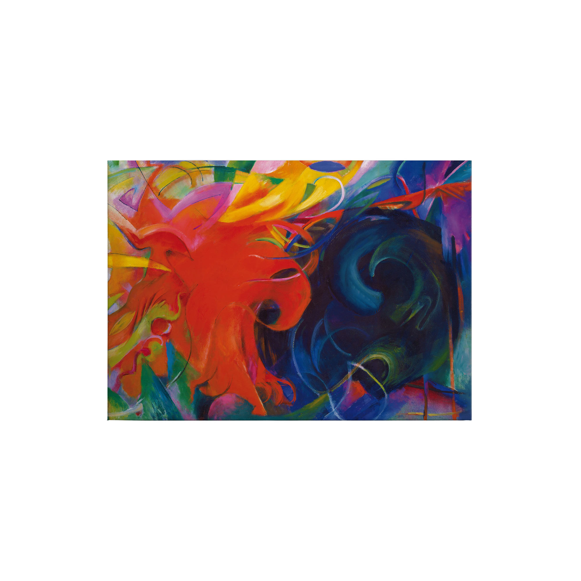 Tadessi Leinwandbild Abstrakt - 50 x 70 cm - M1-No.50303 - Keilrahmen in Blau Orange