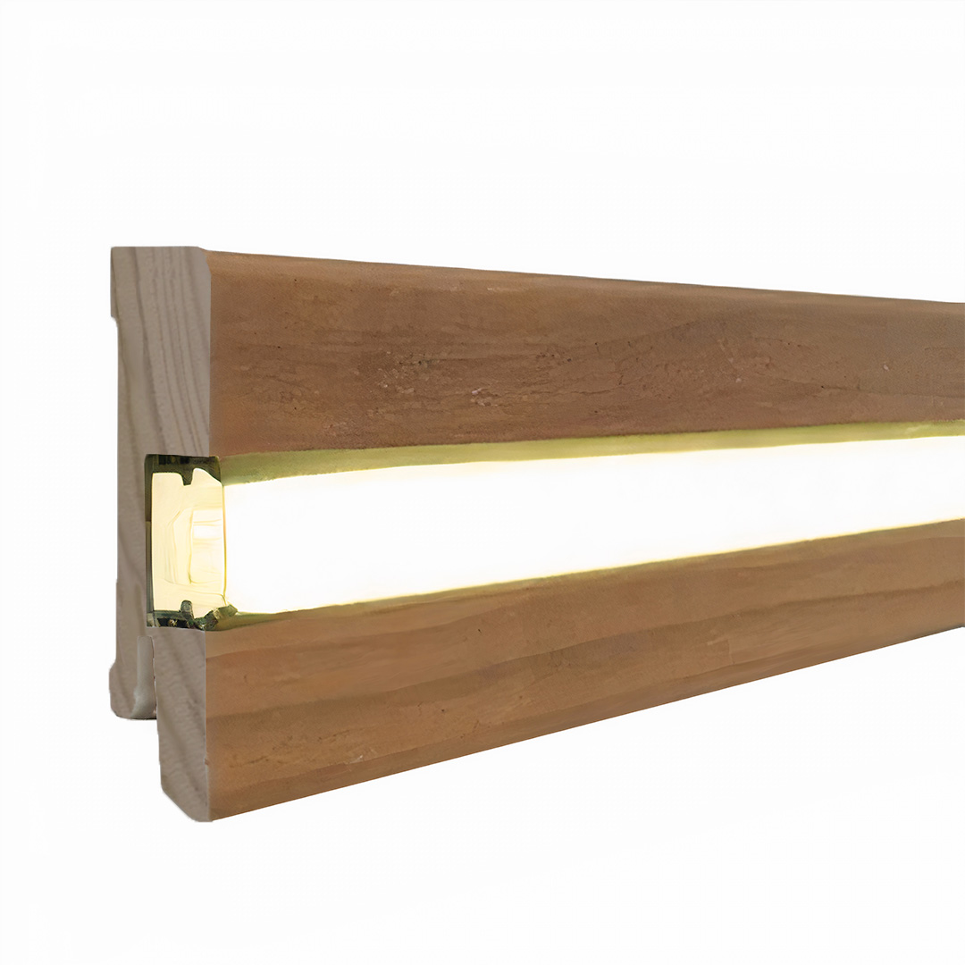 Licht Fußleiste Echtholz furniert lackiert dunkel braun 16 x 60 x 2500 mm by PROVISTON