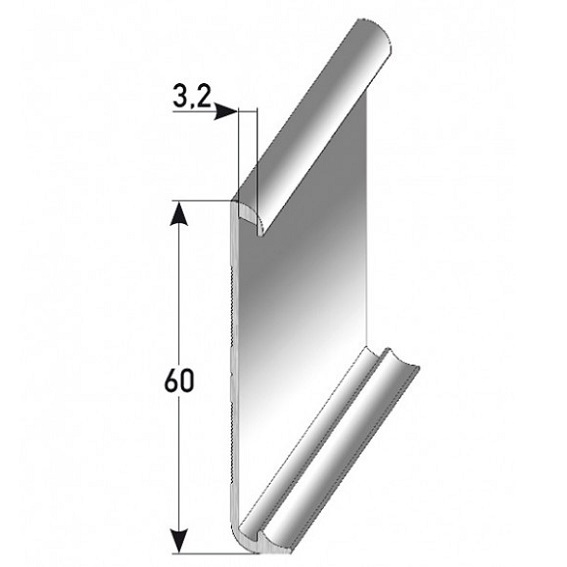 Auer Sockelleiste Metall H 60 x 10 x 3.2 mm Sockelleiste Aluminium Wasserfest Modern