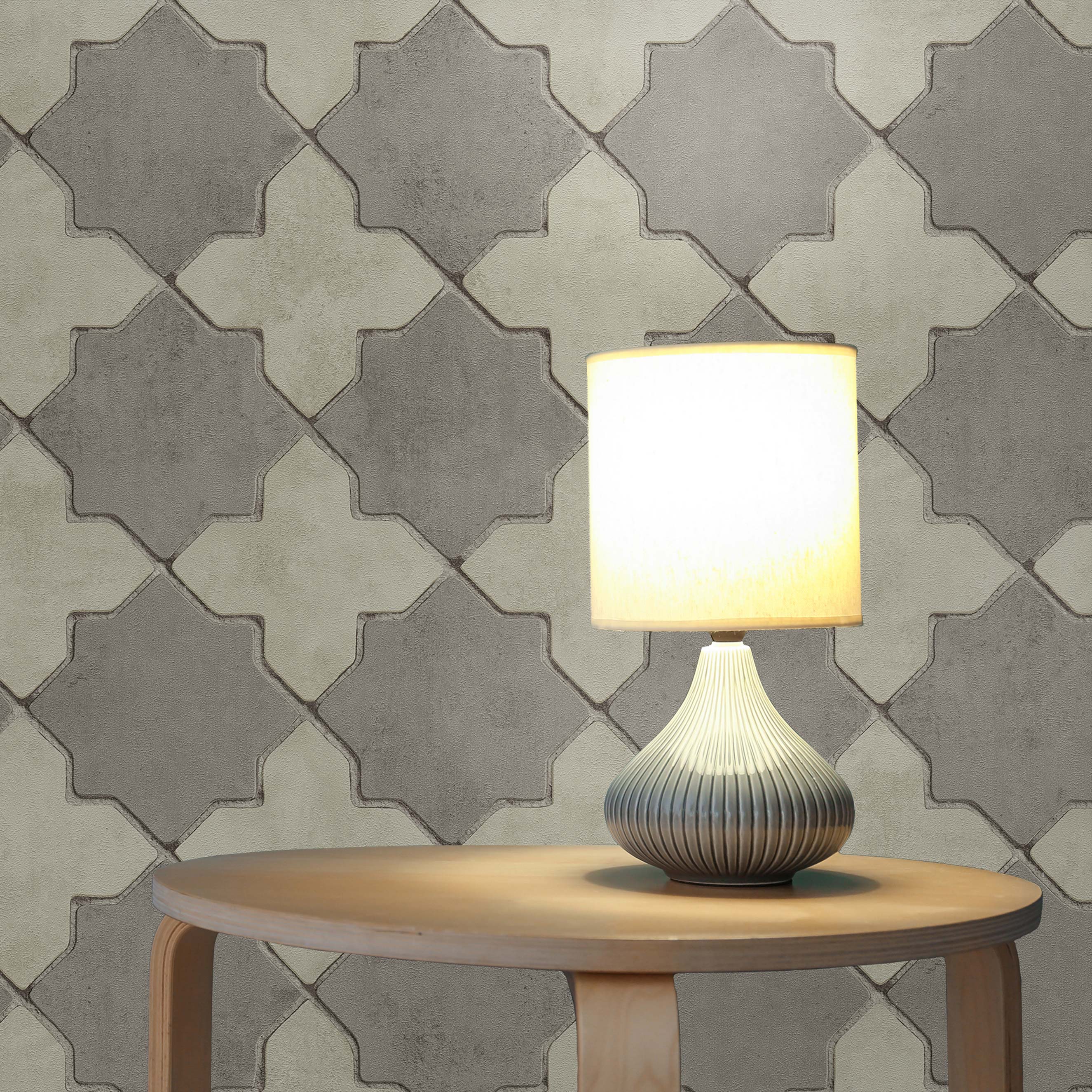 Tapete Grafik Meo M1-No.416 Vliestapete Grau Creme Geometrische Tapete