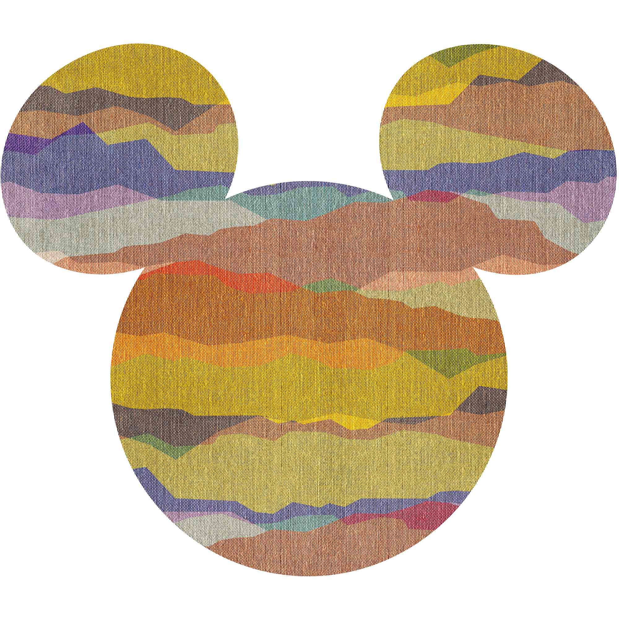 Papel pintado fotográfico Komar Disney Dot Mickey Head 125 x 125 cm, tejido no tejido, autoadhesivo, orejas de Mickey Mouse, estilo dibujo animado