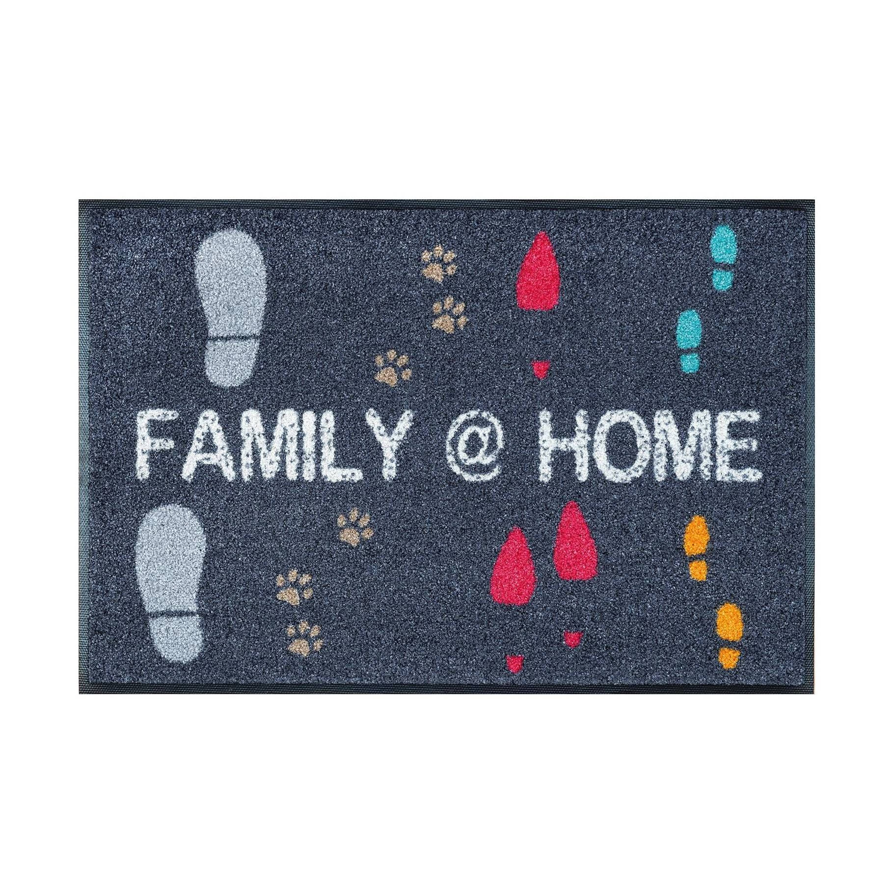 Fußmatte Zuhausegefühl 75 x 50 cm Schmutzfangmatte waschbar Floornovo Trend Design