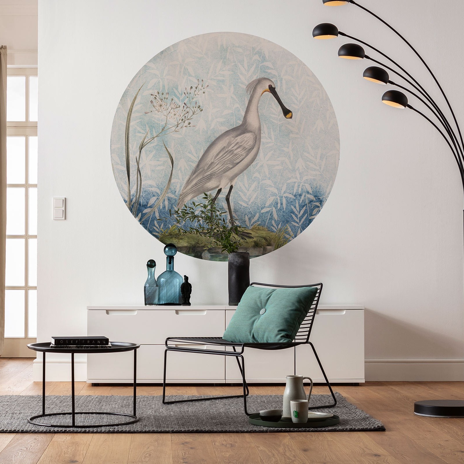 Komar Papier Peint numérique Photo Intissé Disney Oiseau Spatule Blanche 125 x 125 cm Autocollant