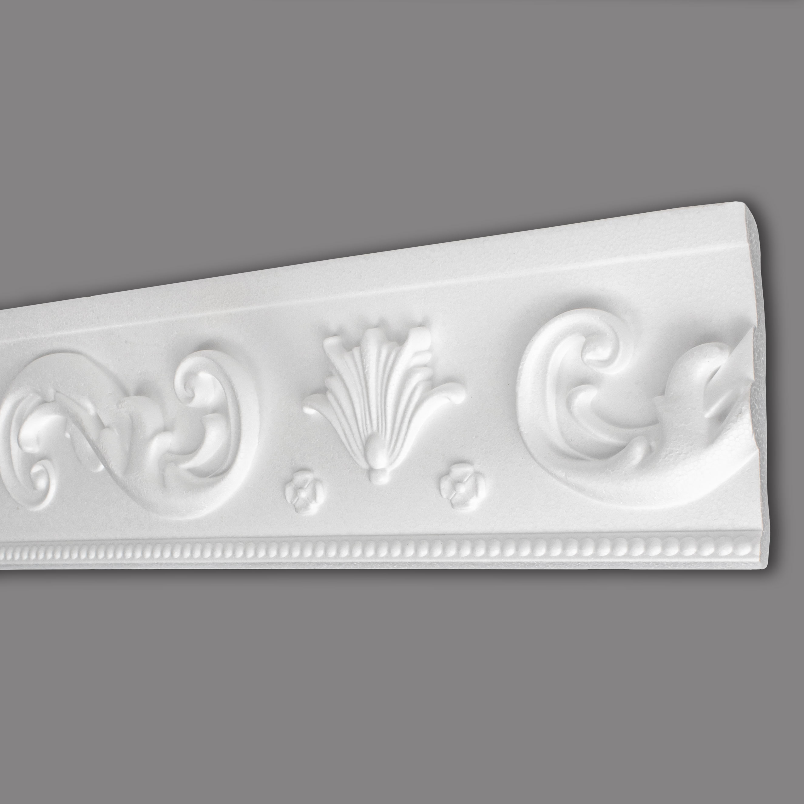 Marbet | Stuckleiste "B-51" | Styropor Deckenleiste | 45 x 90 x 2000 mm | Polystyrol Leiste | Weiß