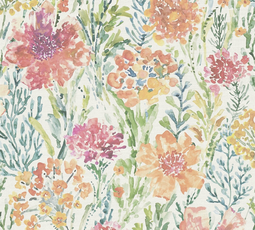 Tapete Valentin Blumen M1-No.11215 Vlies Bunt Weiß Tadessi 10.05 m x 0.53 m