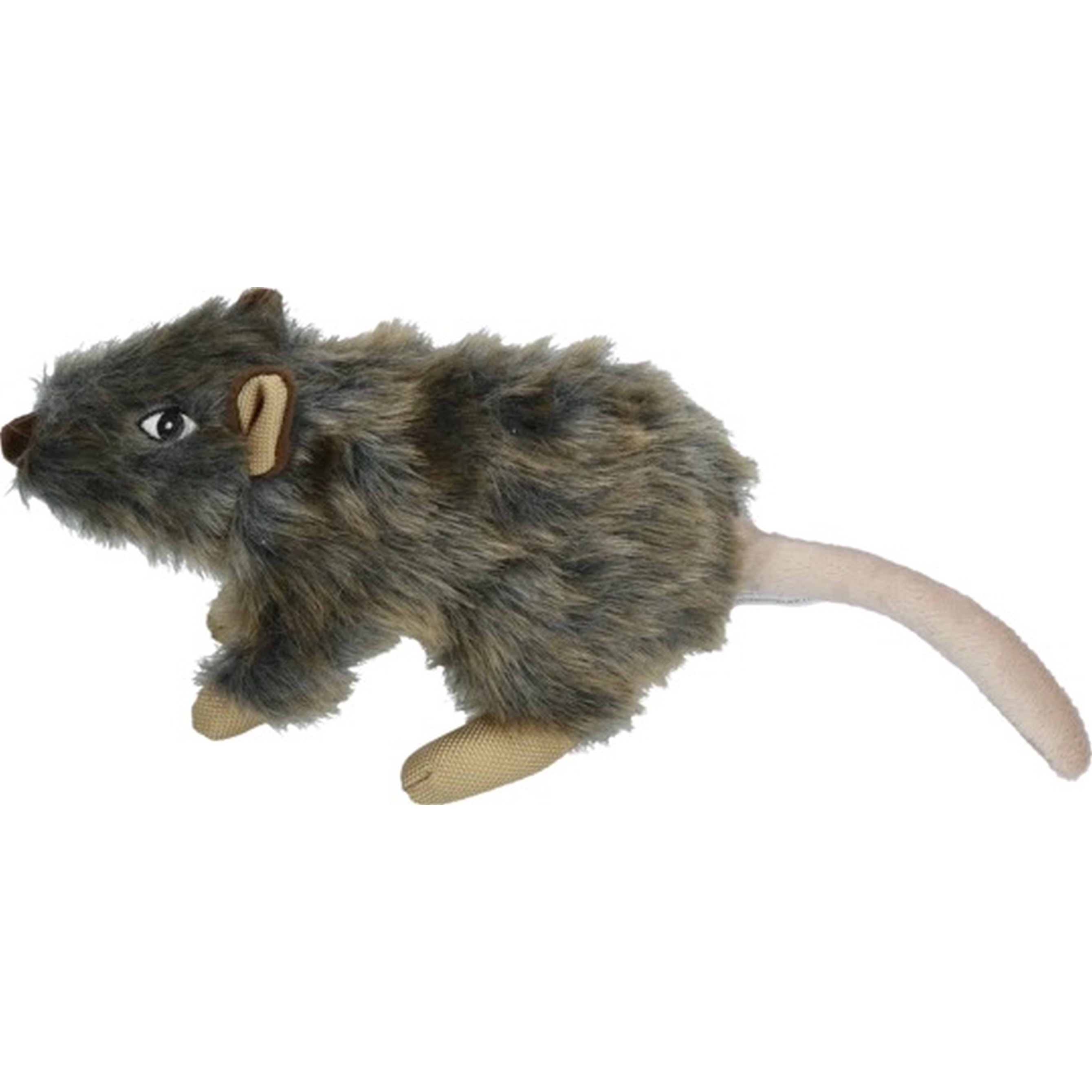 Hundespielzeug | doppelte Naht | Quietsche | Kuscheltier | Grau | Plüsch | 23x8.5x13 cm | Ratte