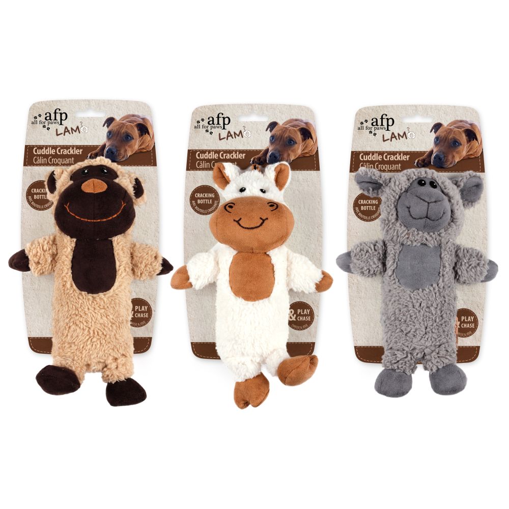 AFP | Hunde Kuscheltier | Stofftier Lammwolle | Kuschel Krachler | Größe:27,5 x 18,5 x 9,7 cm