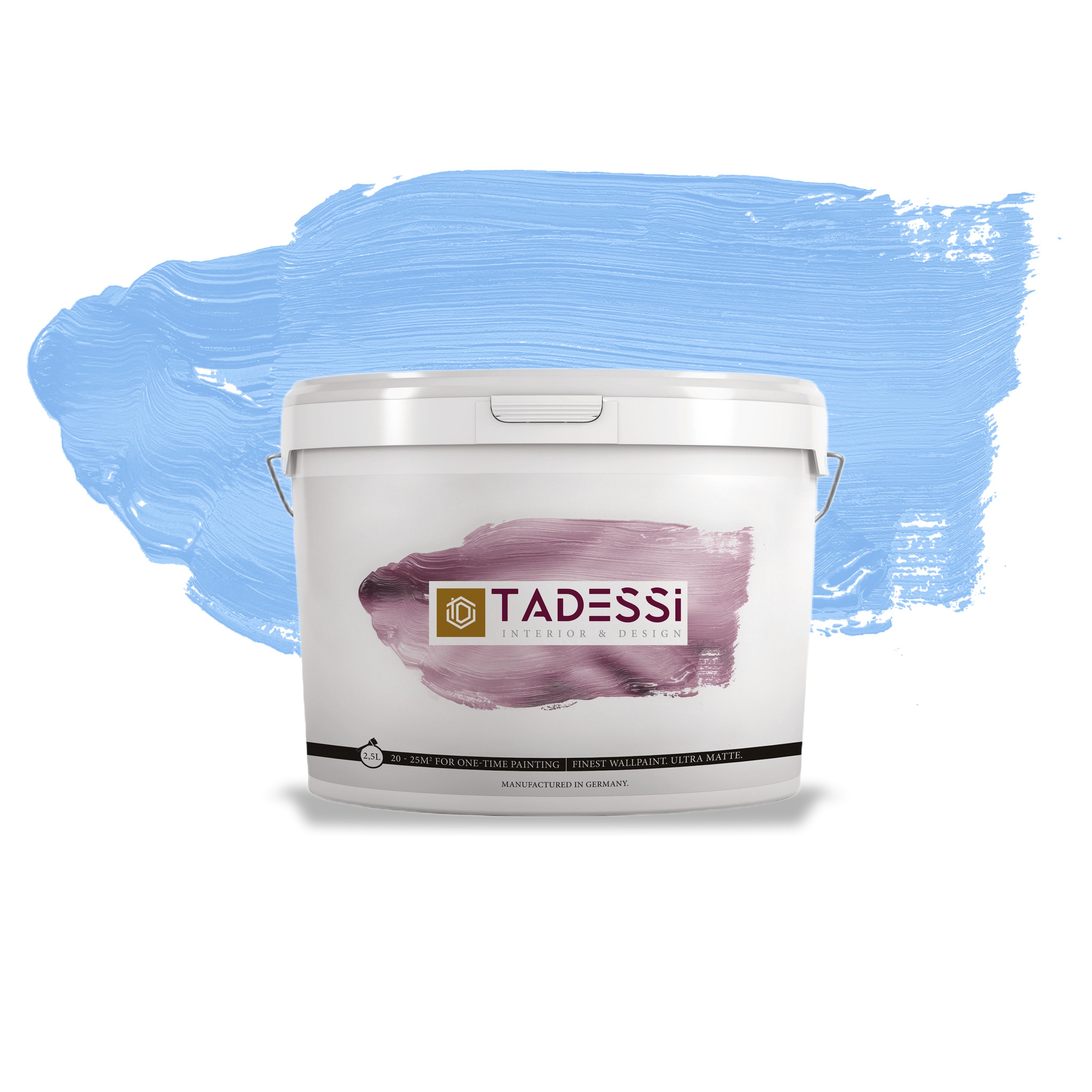 TADESSI Color Vista - Wandfarbe Pastellblau - Kornblumenblau - Hochwertige matte Innenfarbe