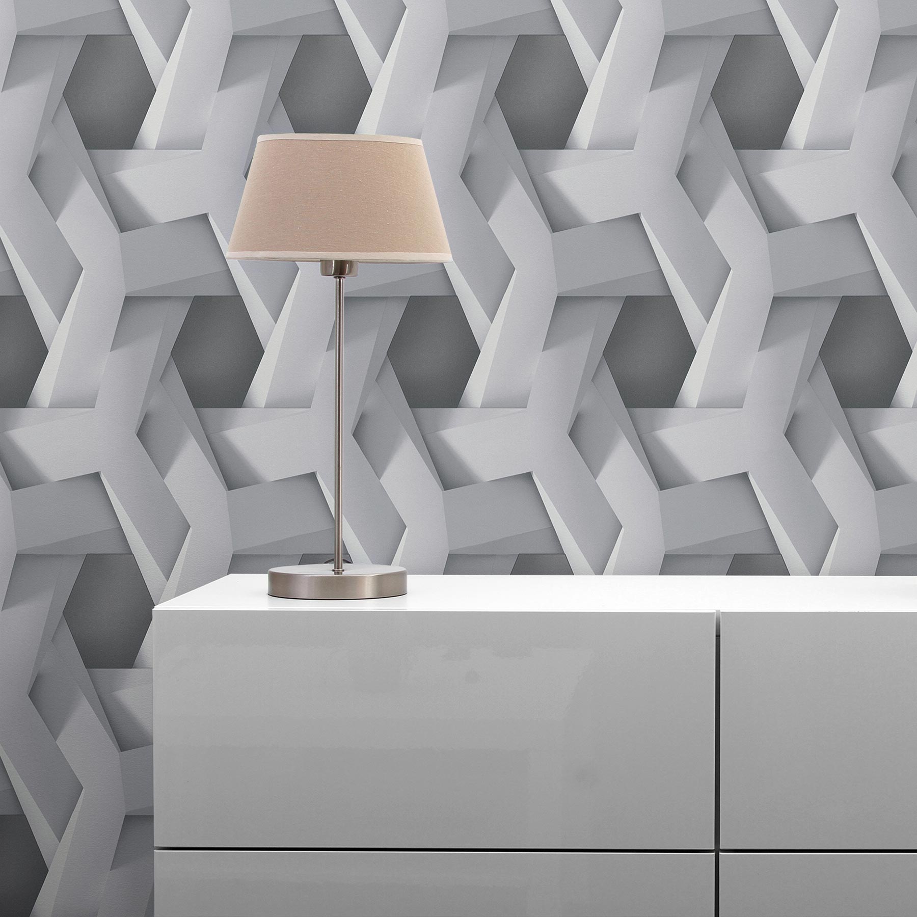 Tapete 3D Optik Leonardo M1-No.3559 | Vliestapete | Grau | 3D Tapete | Modern | Geometrisch