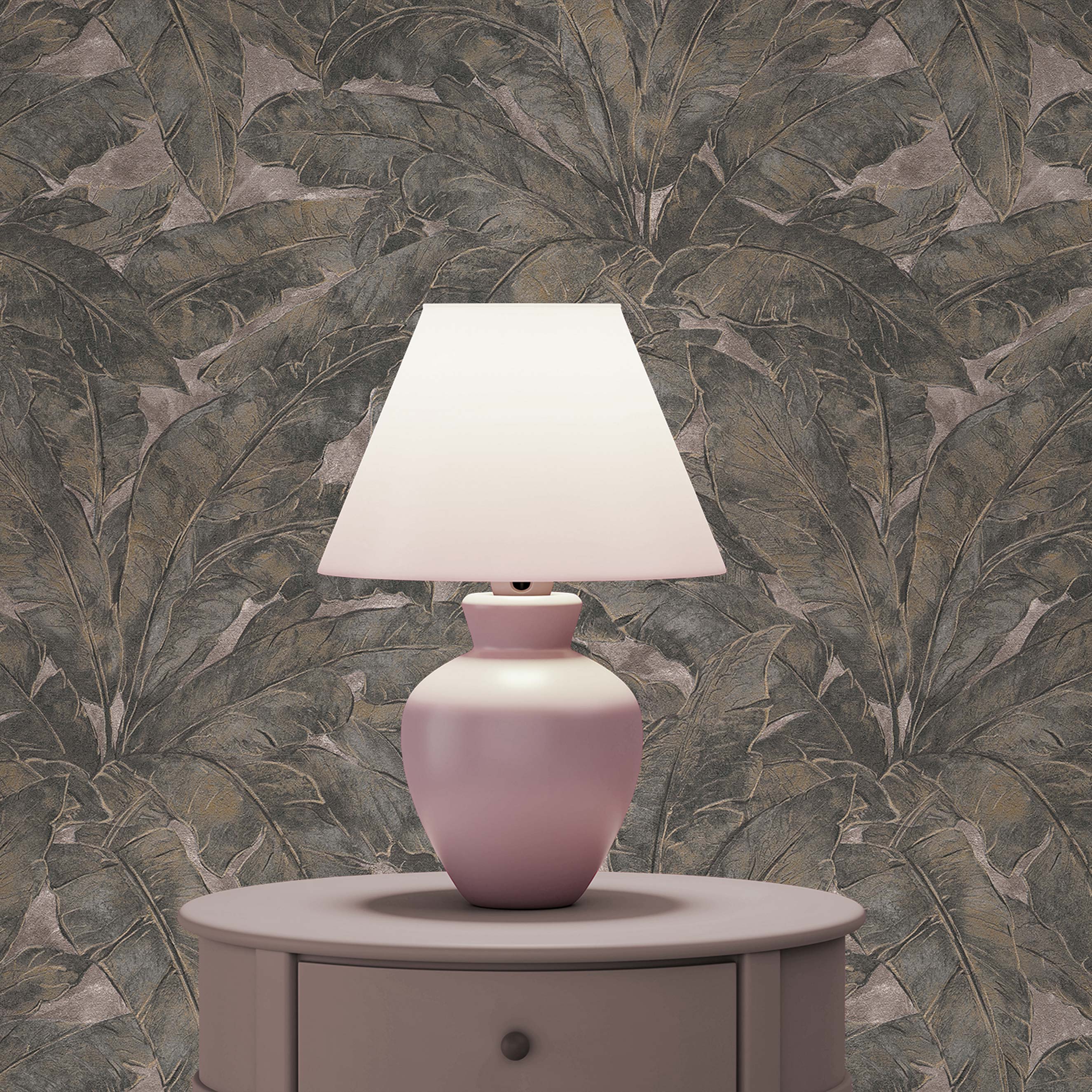 Tapete Urban M1-No.284 Vliestapete Silber Beige Waldtapete Palmen