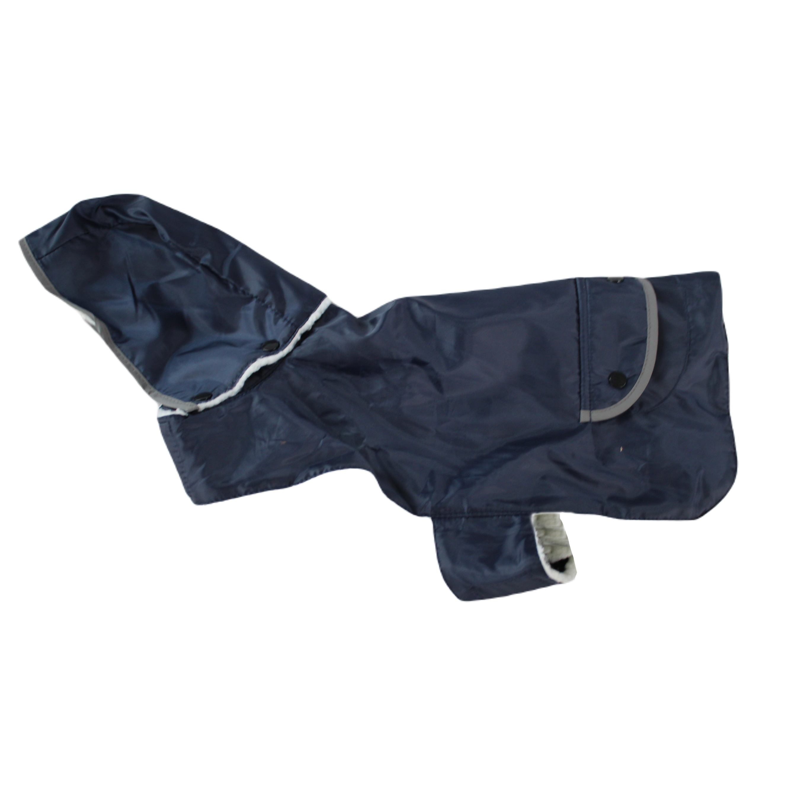 Hundemantel TEDDY | Blau | versch. Größen | verstellbar | warmes Teddyfutter | mit Kapuze