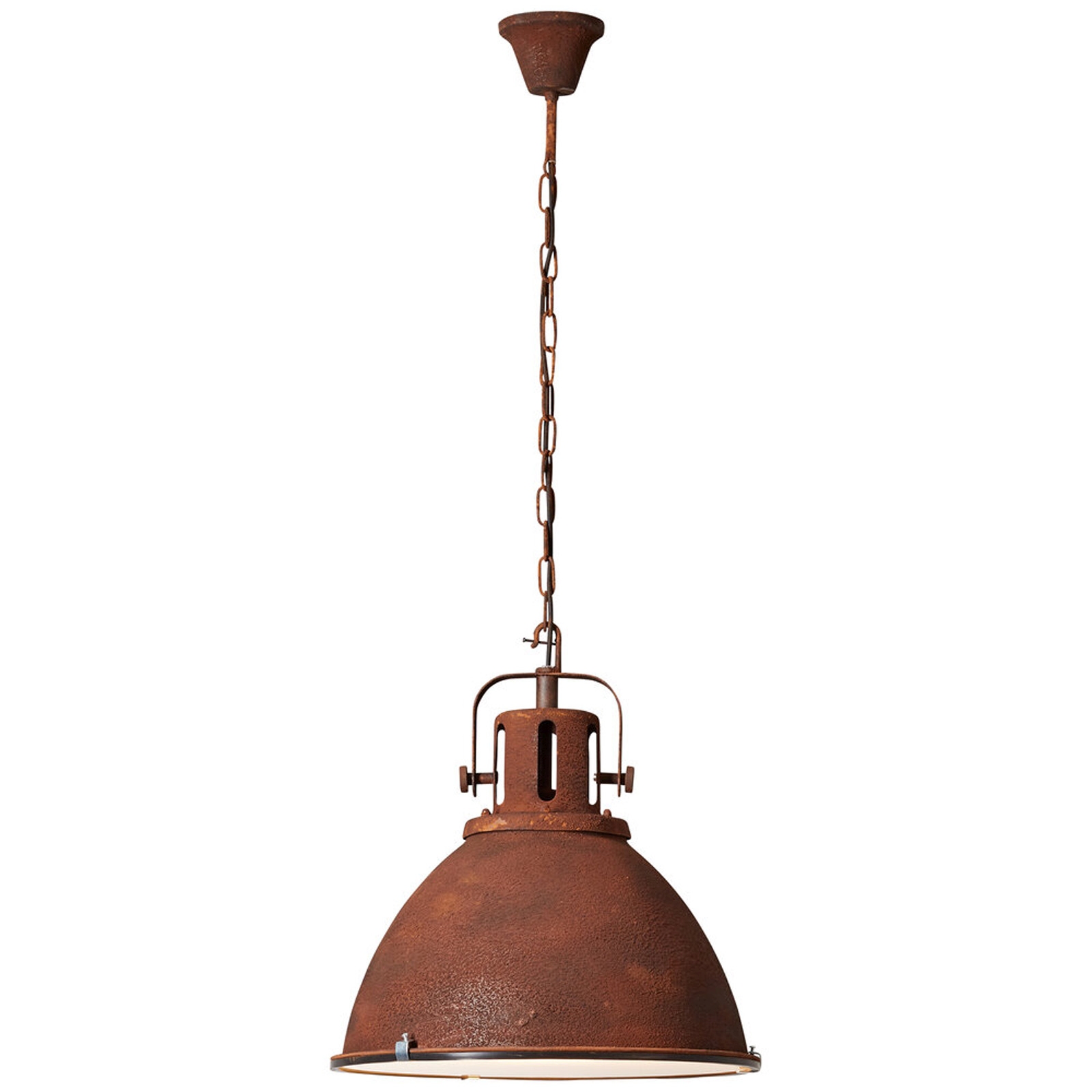 Pendelleuchte 144 x 47 cm Braun Metall Pendellampe Kegel Vintage Industrial Harmonisch