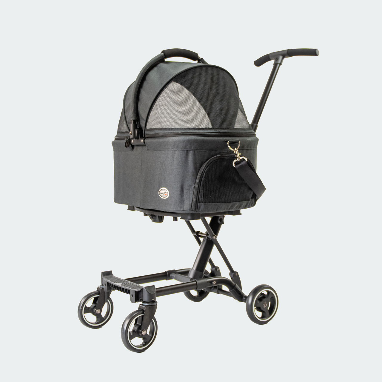 InnoPet | Hundebuggy City Hopper | 3in1 Buggy, Tasche, PKW-SItz | Grau | bis max. 11 kg | faltbar