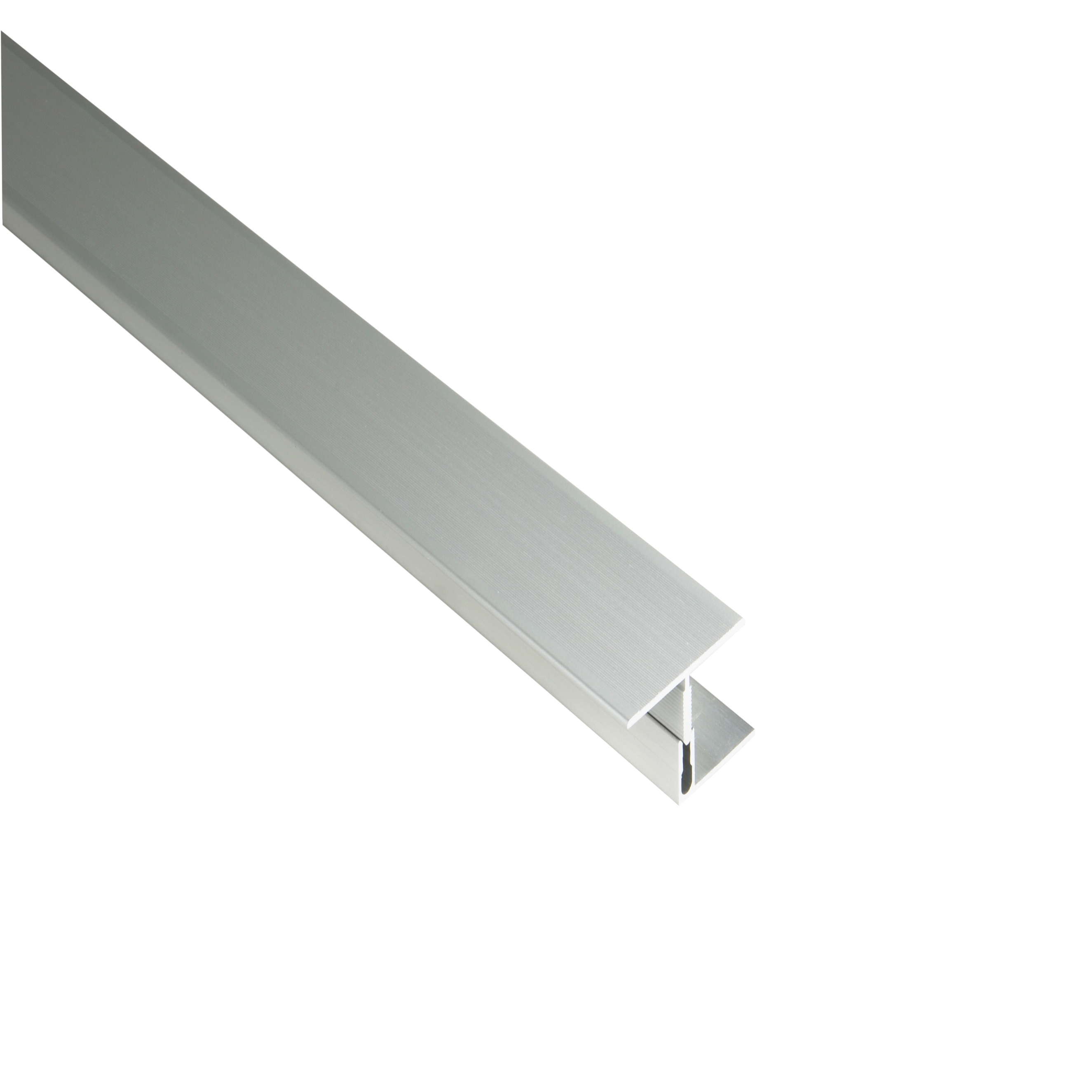 Perfil de transición de aluminio que incluye perfil de fijación de aluminio para tablas de terraza Kovalex