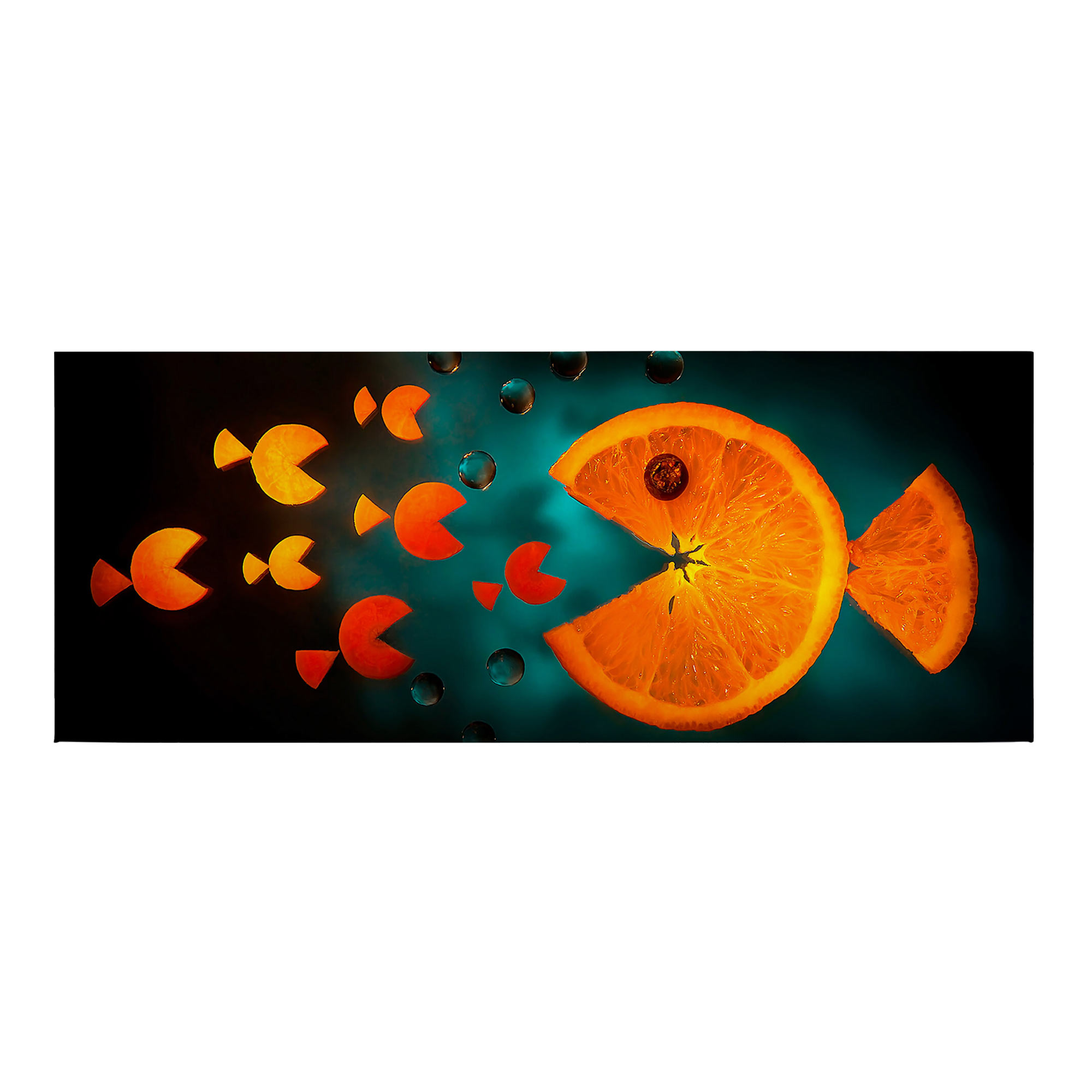 Tadessi Leinwandbild Küche - 40 x 100 cm - M1-No.50476 - Keilrahmen in Orange