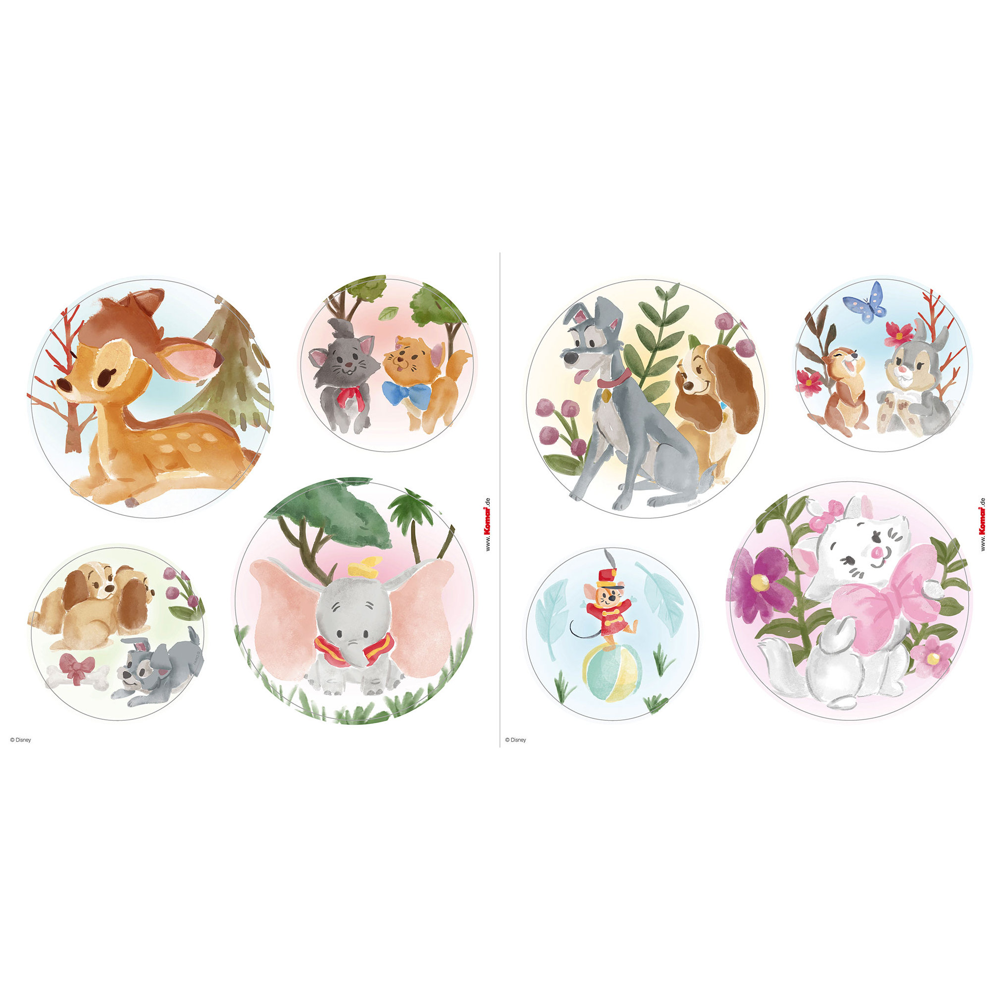 Komar Fenstersticker - Disney Enchanted Forest - 30 x 30 cm - Fensteraufkleber - Kinderzimmer