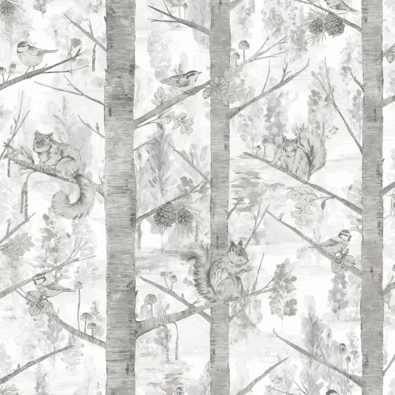 Holden Kaleidoscope | 90612 | papier peint intissé animaux | 0.53 m x 10.05 m | gris