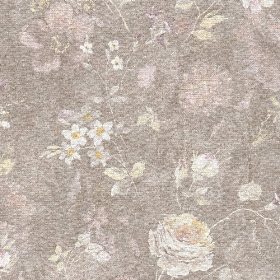 A.S. Creation | Natural Living | 386363 | Vliestapete | Blumenoptik | 10.05 x 0.53 m | Braun
