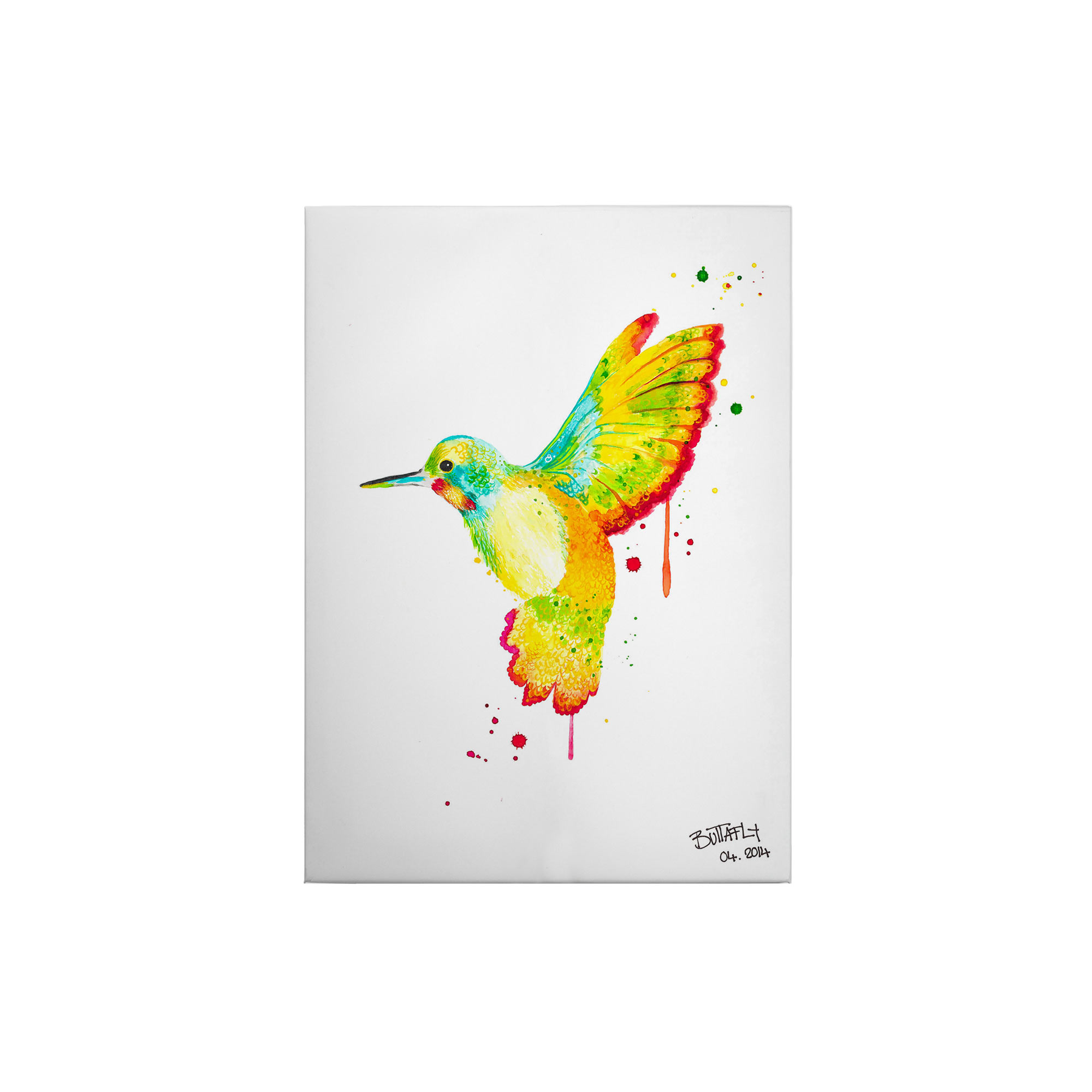 Tadessi Leinwandbild Vogel - 70 x 50 cm - M1-No.50413 - Keilrahmen in Bunt Weiß