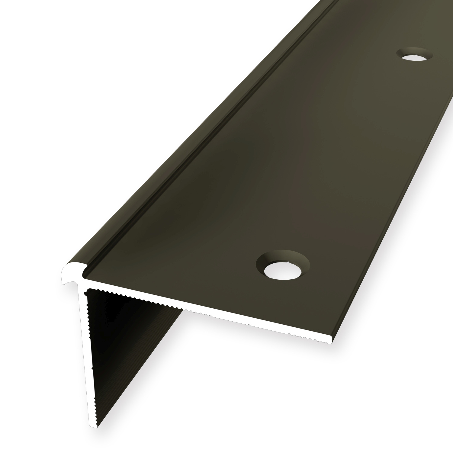 Treppenkantenprofil 29 x 39 mm Aluminium Winkelprofil Glatt Versenkt Gebohrt Küberit