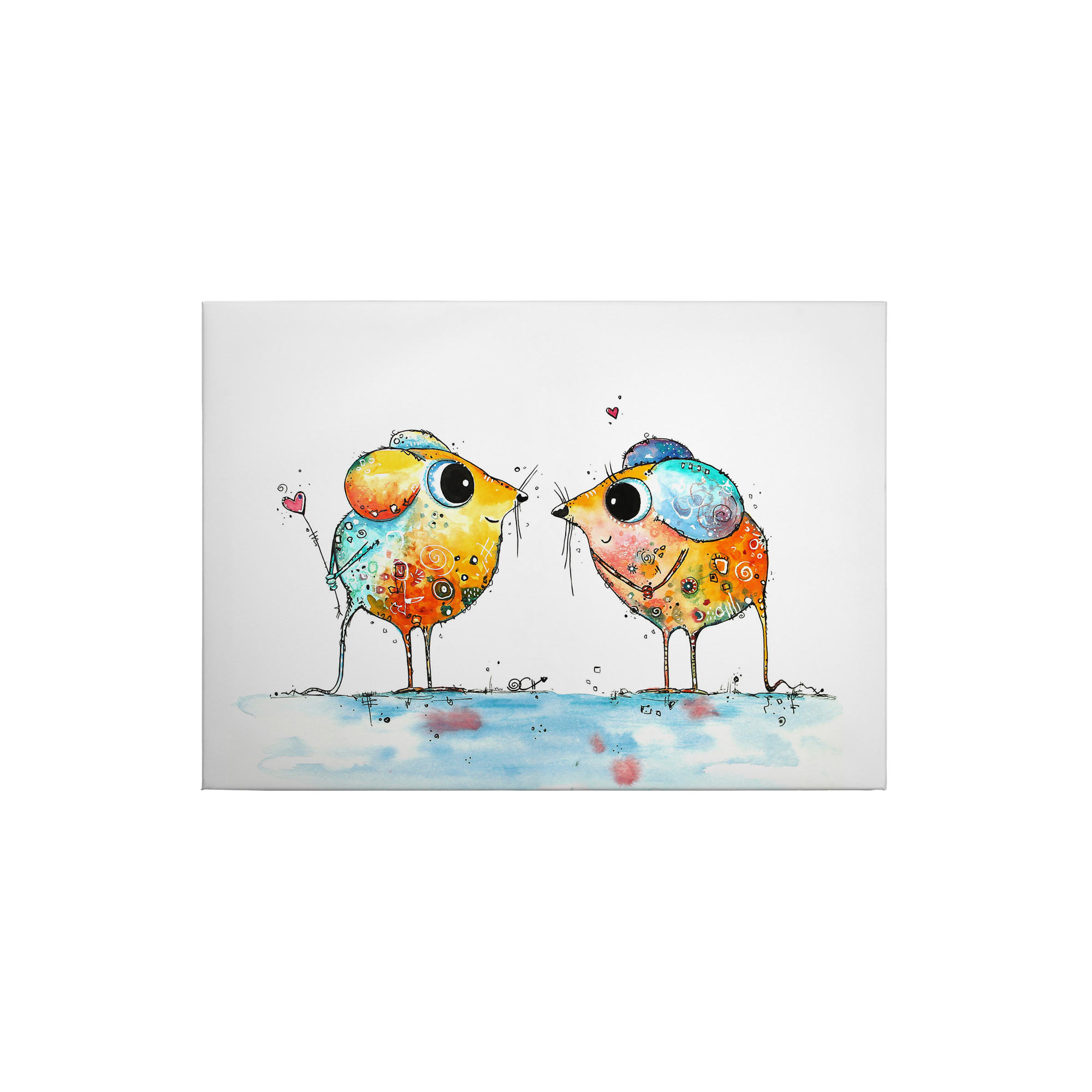 Tadessi Leinwandbild Kinderzimmer - 50 x 70 cm - M1-No.50337 - Keilrahmen in Blau Gelb