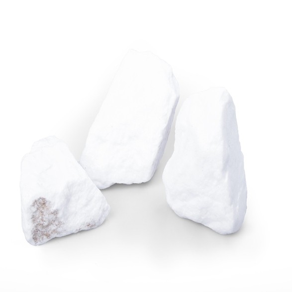 Piedras para gaviones de dolomita blancas como la nieve de 50 a 150 mm. Diseño de jardín blanco GSH