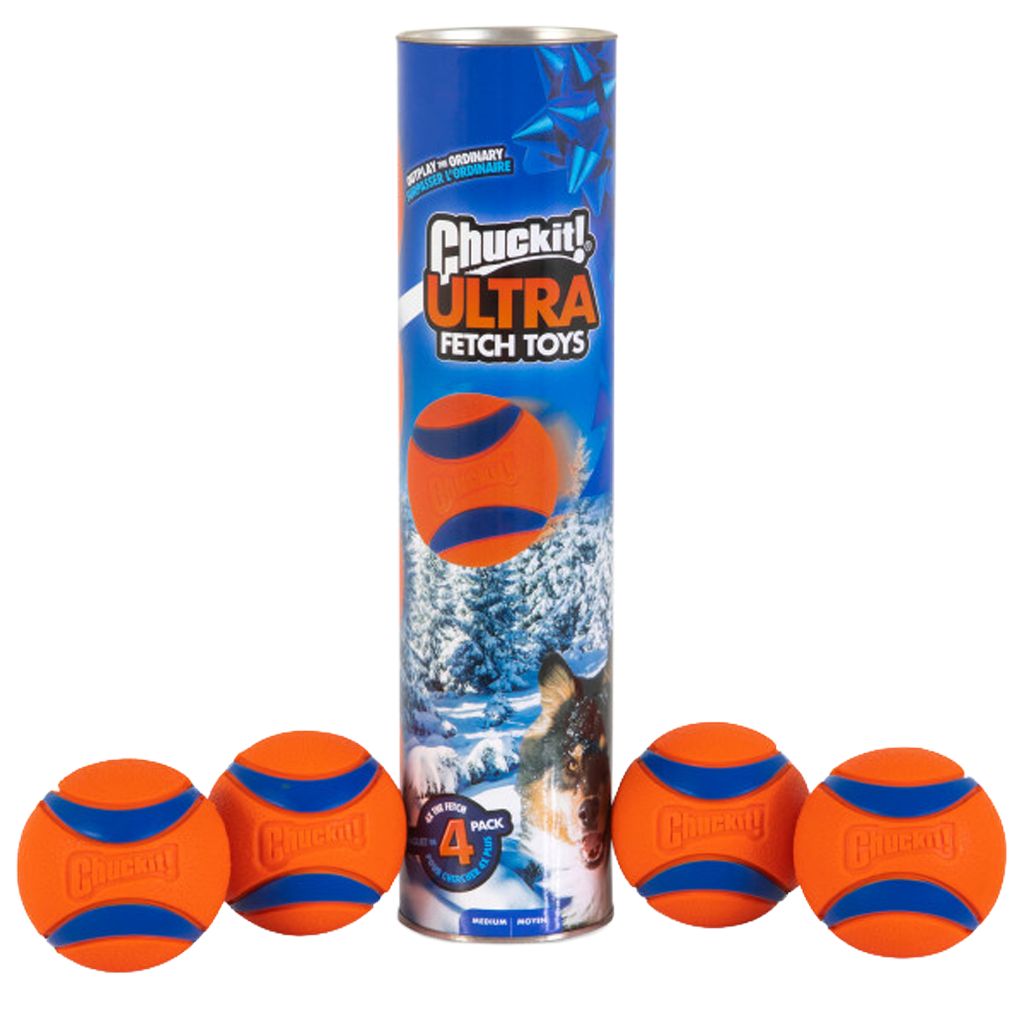 Chuckit | Hundespielzeug | Ferien Set mit 4 Ultra Bälle | Wurfspielzeug | Apportieren