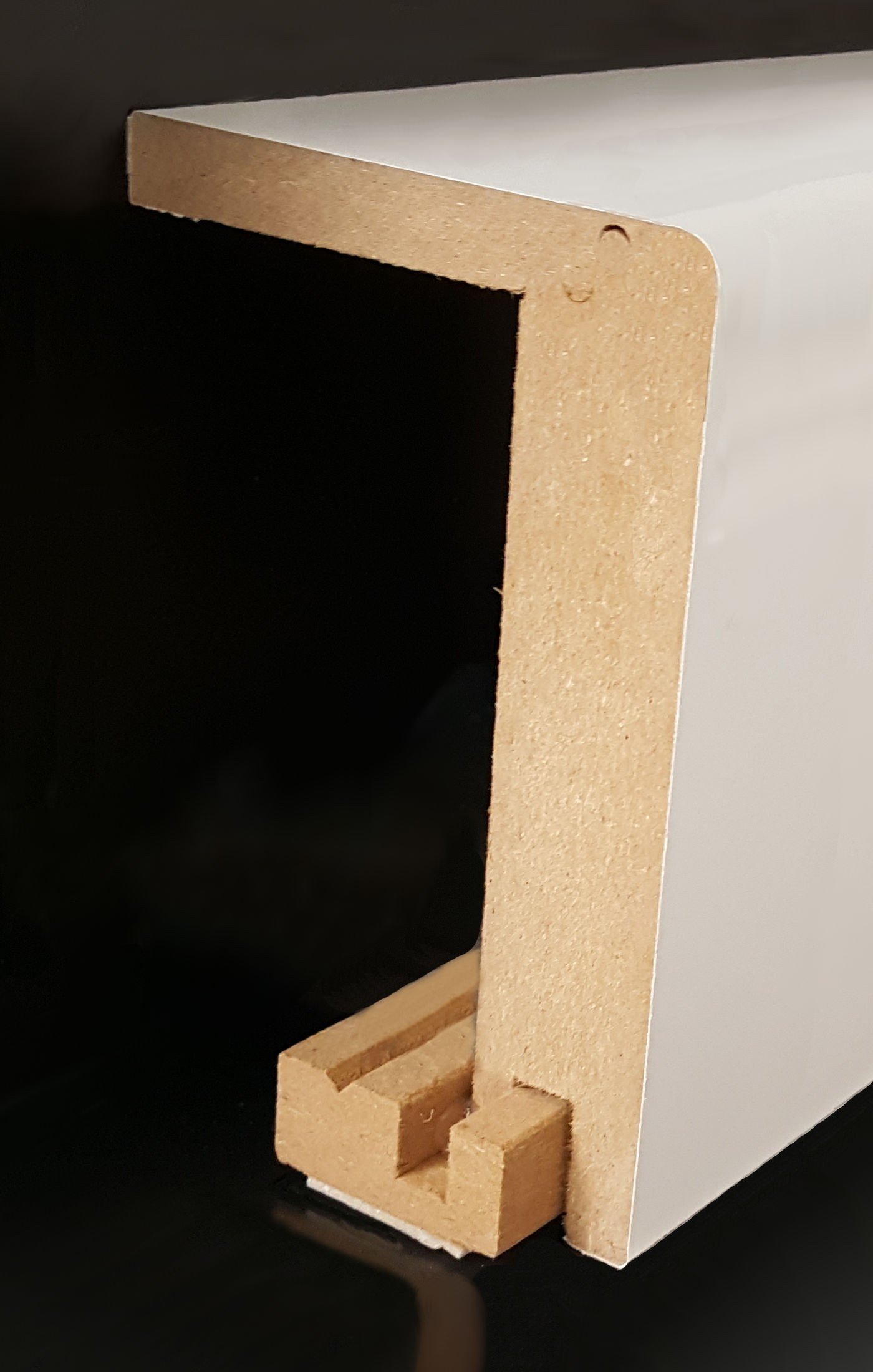 Heizrohrabdeckleiste mit abgerundeter Kante, bis zu einer Höhe von 88 mm (MDF foliert / 72.9664.31) - Farbe: weiß (Default)2