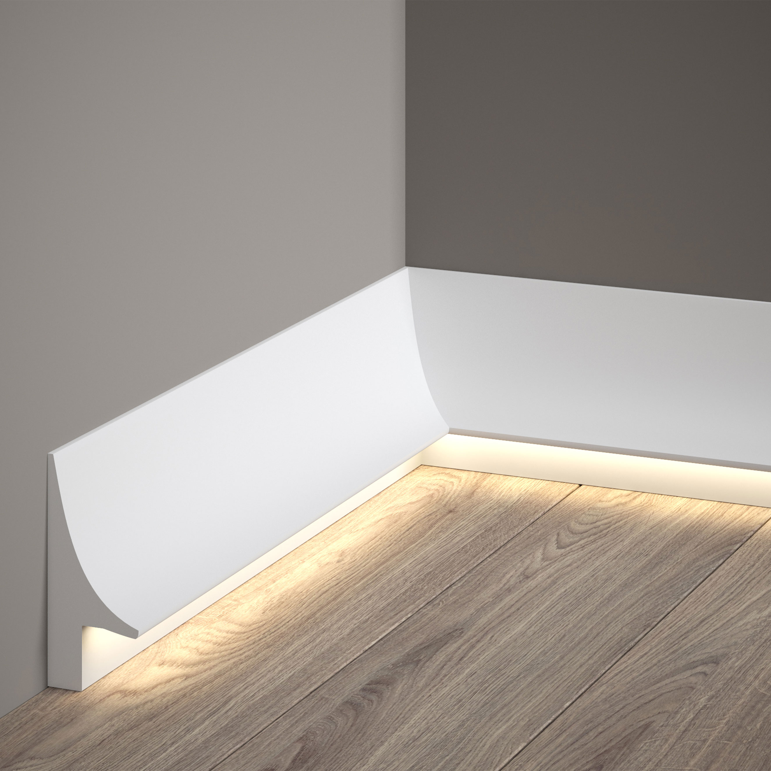 Plinthe lumineuse QL007 Plinthe LED polyuréthane résistant pour éclairage indirect Mardom Decor