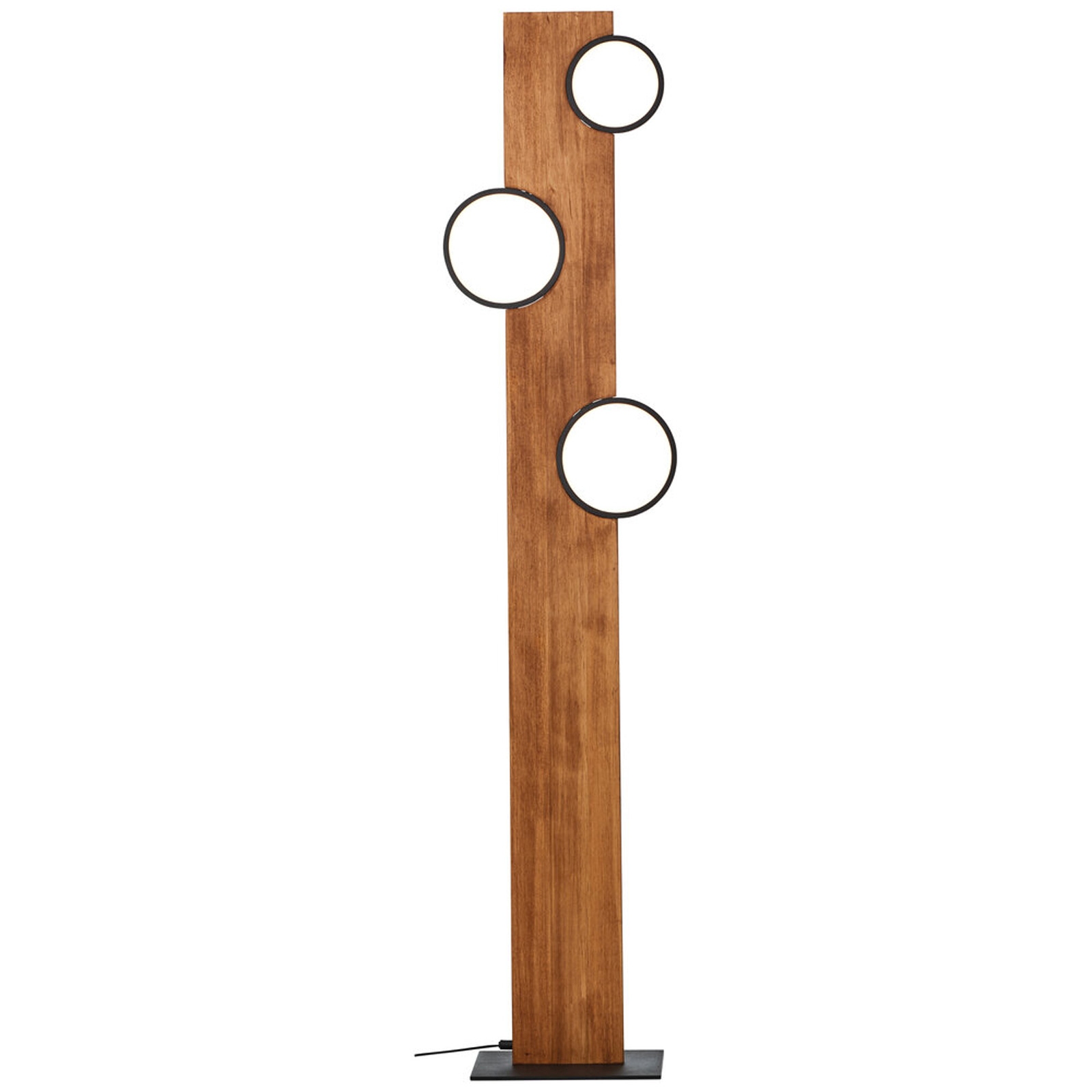 LED Stehleuchte 140.4 x 18 x 31.2 cm Braun Holz Stehlampe Landhaus Natürlich Lichtfarbe: Warmweiß