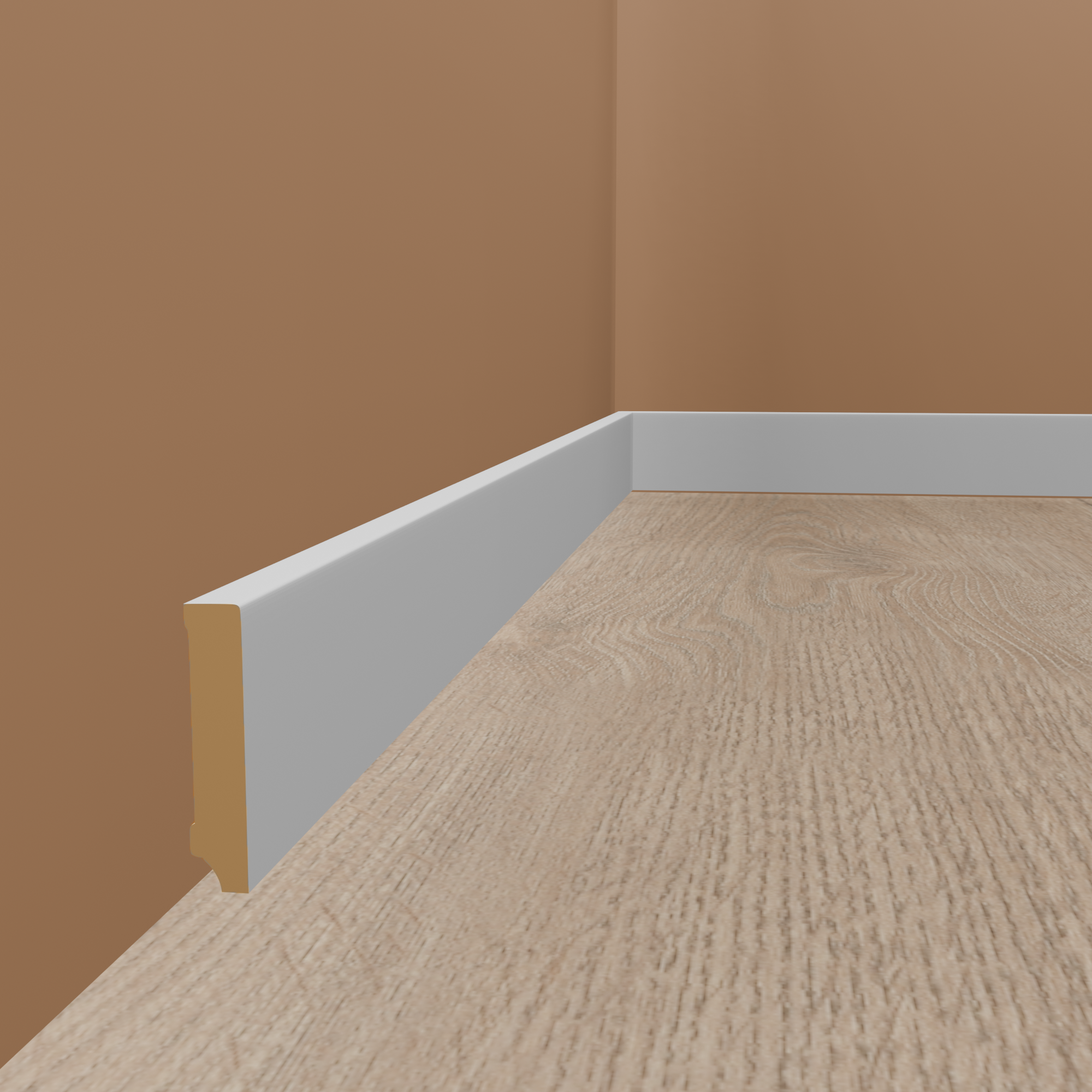 Sockelleiste Zeven Massivholz 19 x 100 x 2500 mm Weiß lackiert by PROVISTON