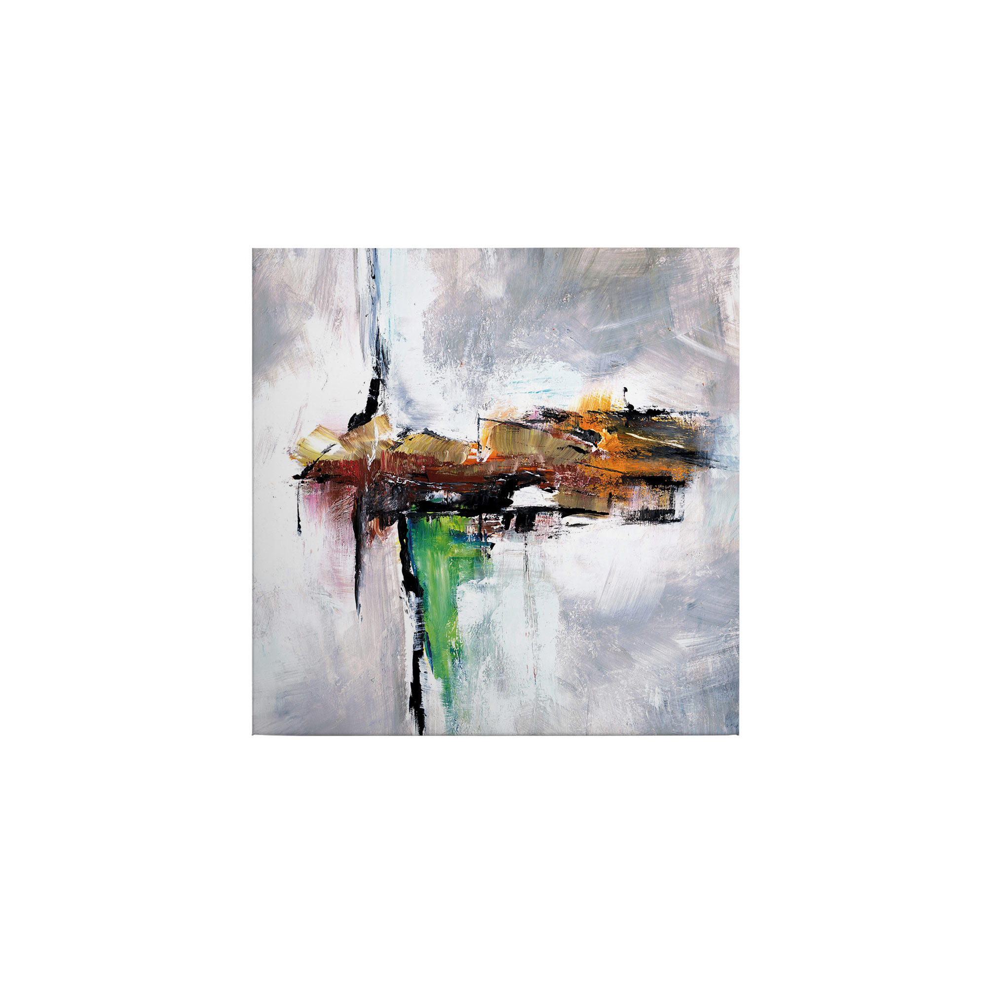 Tadessi Leinwandbild Abstrakt - 50 x 50 cm - M1-No.50553 - Keilrahmen in Braun Grün