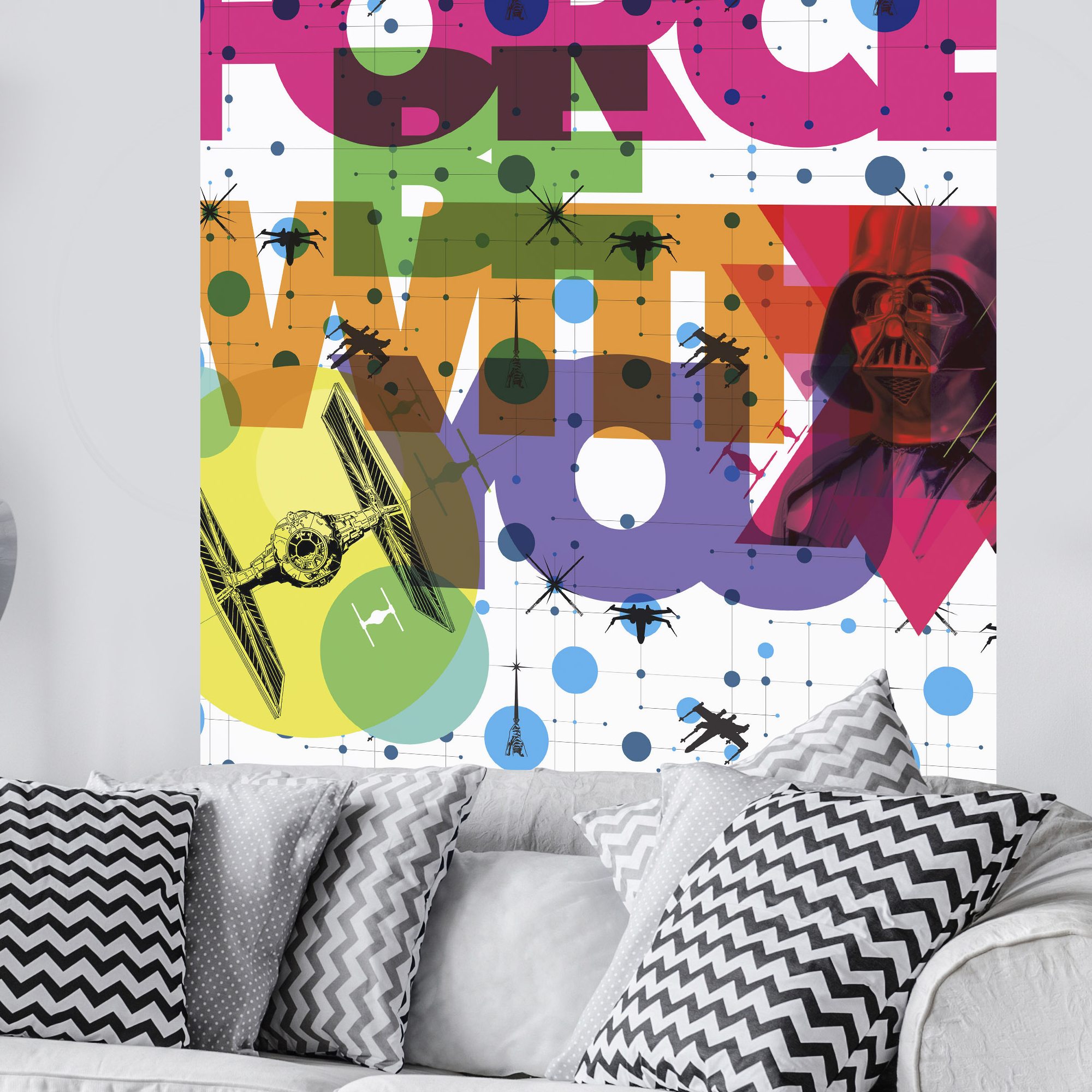 Papel pintado fotográfico Komar Star Wars ¡Que la fuerza te acompañe! Papel pintado con impresión digital de 200 x 120 cm, tejido no tejido, diseño de Vader