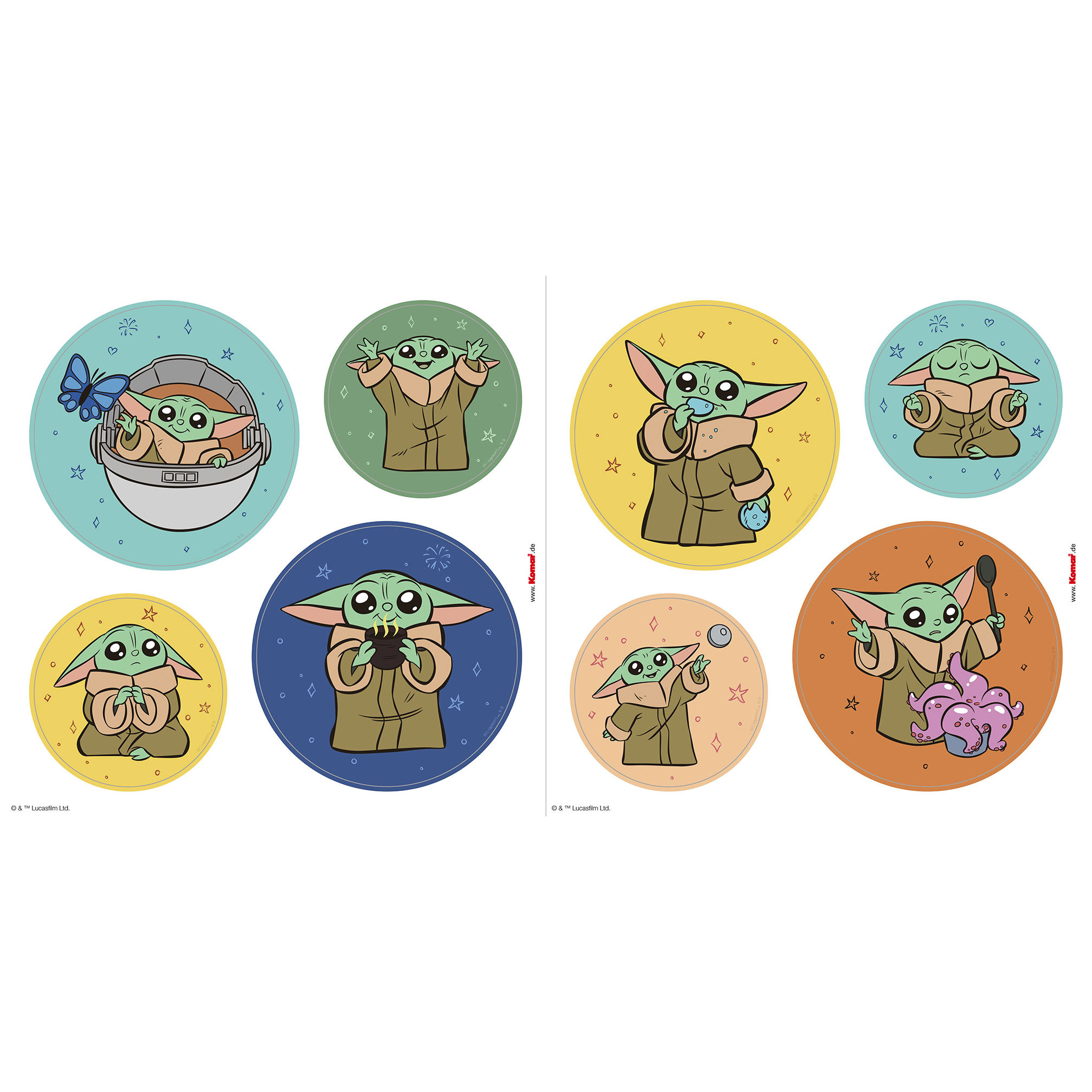 Komar Fenstersticker - Disney Grogu - Padawan - 30 x 30 cm - Fensteraufkleber - Kinderzimmer